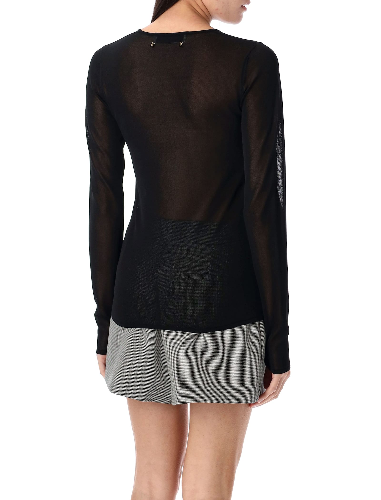 Golden Goose Black Semi-transparent Sweater Women In Black