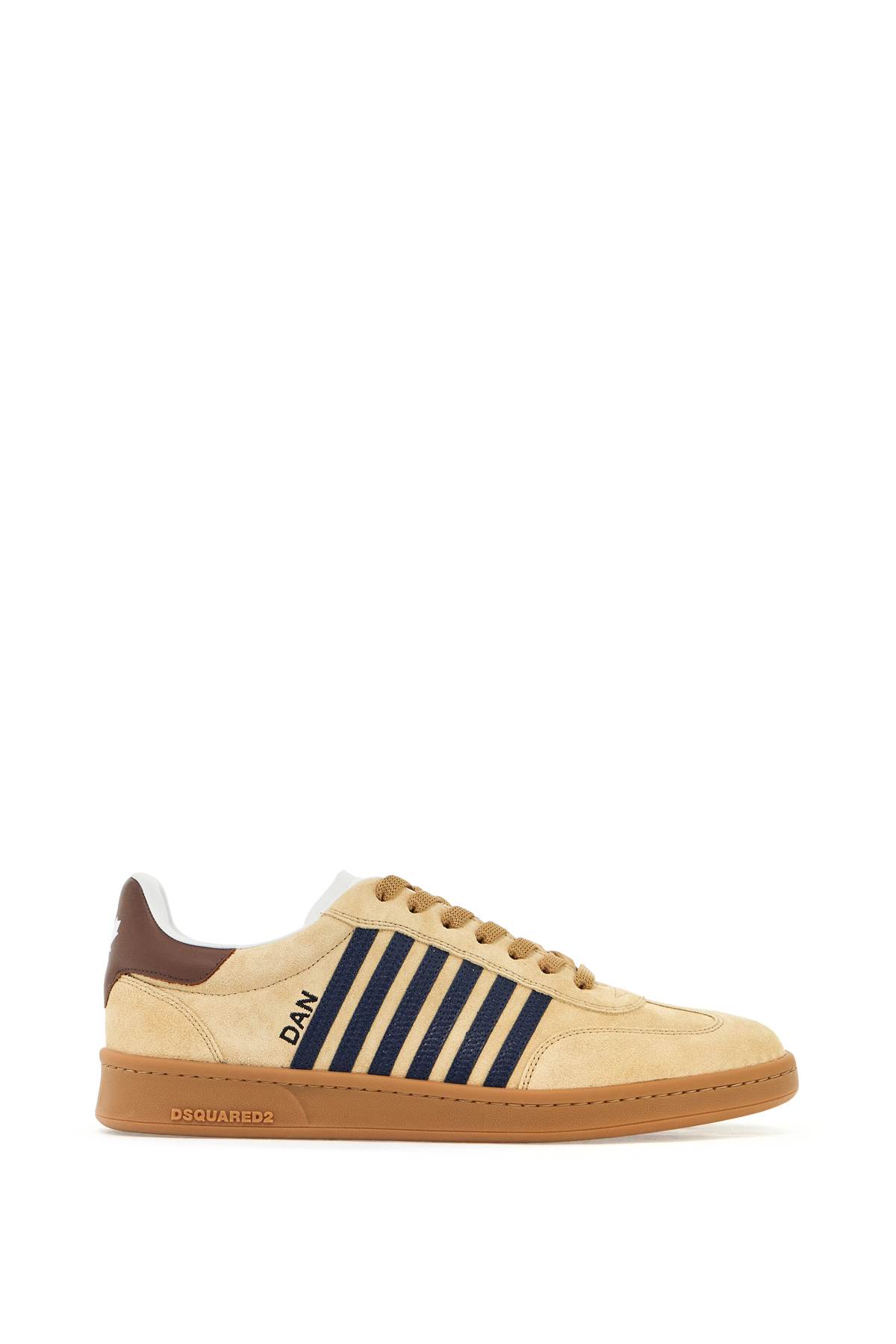 Shop Dsquared2 Boxer Sneakers In Beige+blu+marrone (beige)