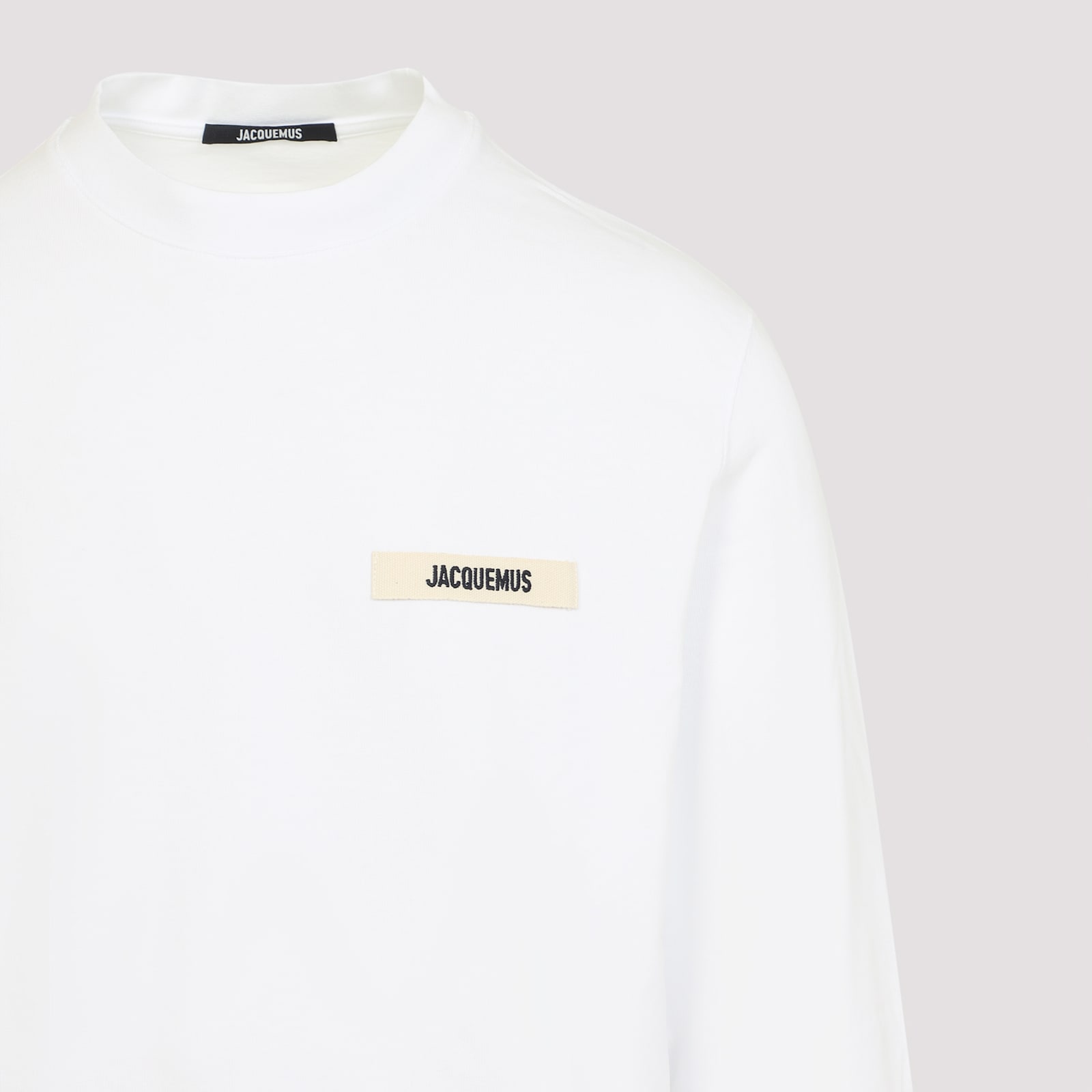 Jacquemus Le Tshirt Gros Grain Cotton Ls T-shirt In White
