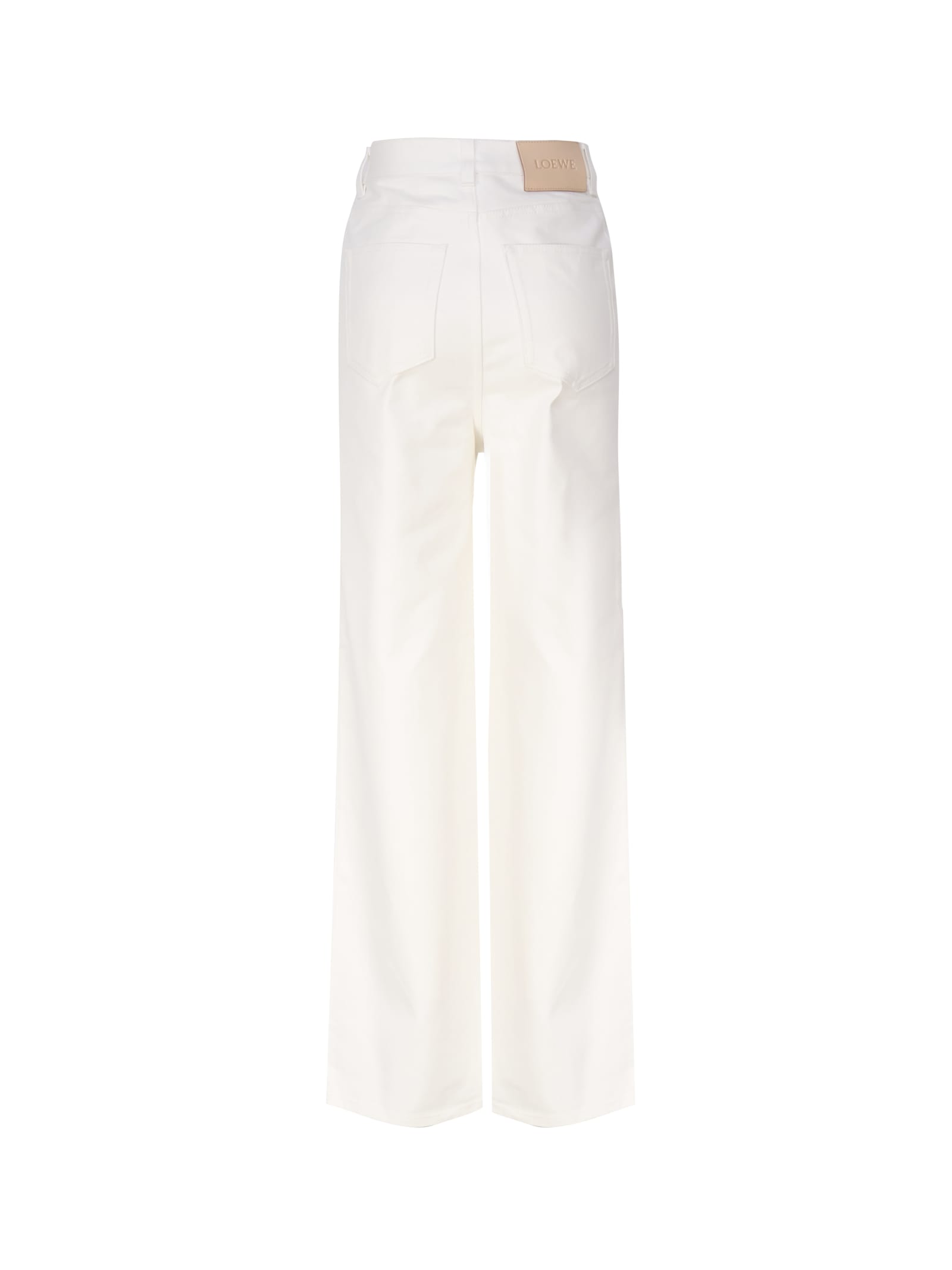 Shop Loewe Jeans Crafted In Medium-weight Washed Cotton Denim In White