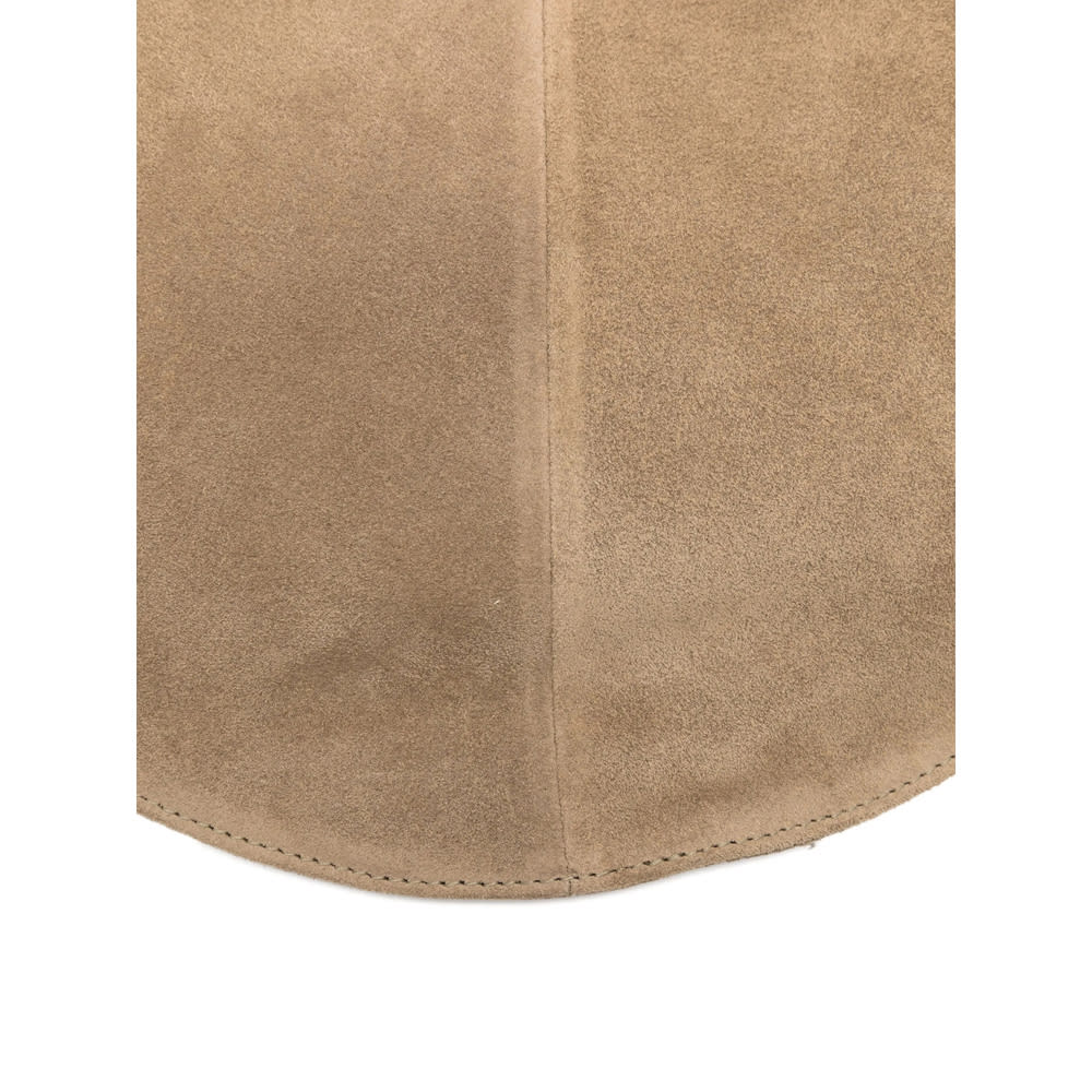 Maeden Market Tote Suede Leather Beige In Brown