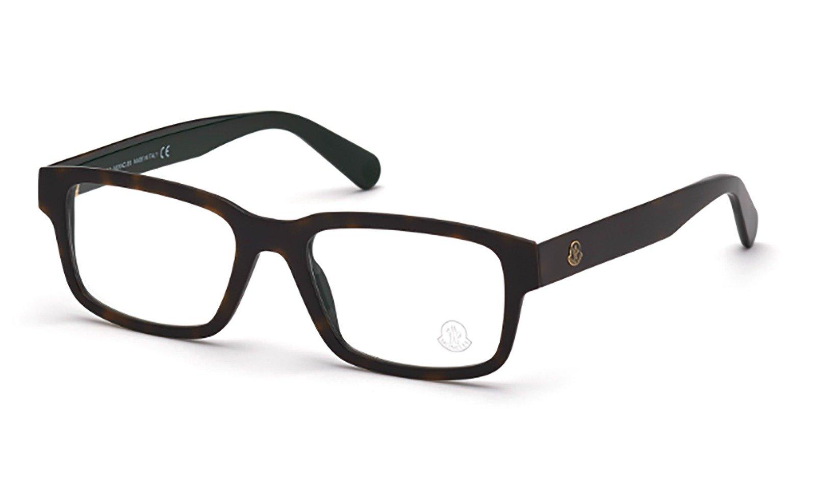 Shop Moncler Rectangular Frame Glasses In 056