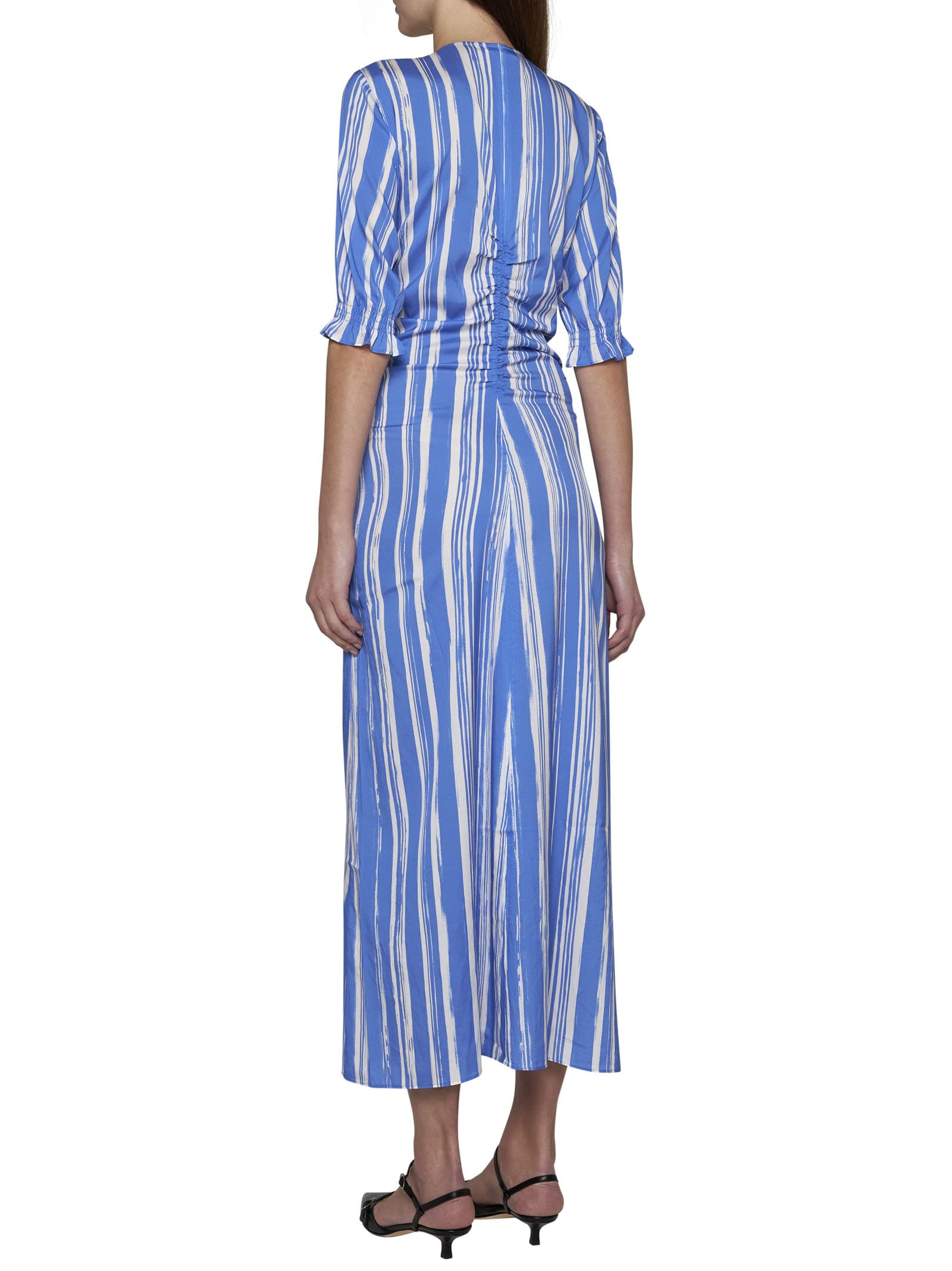 Shop Baum Und Pferdgarten Dress In Blue Painted Stripe