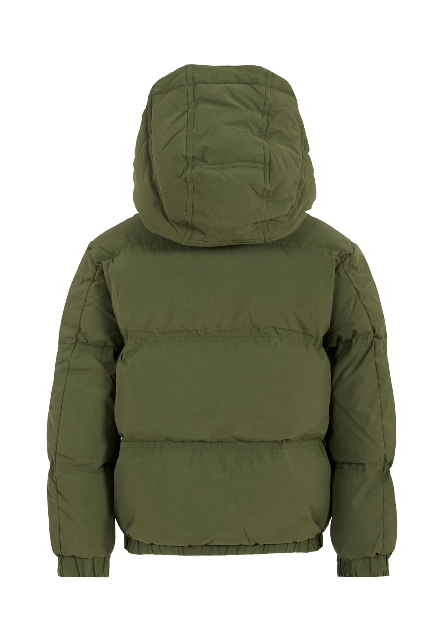 Diesel Green Down Jacket For Kids With In Green