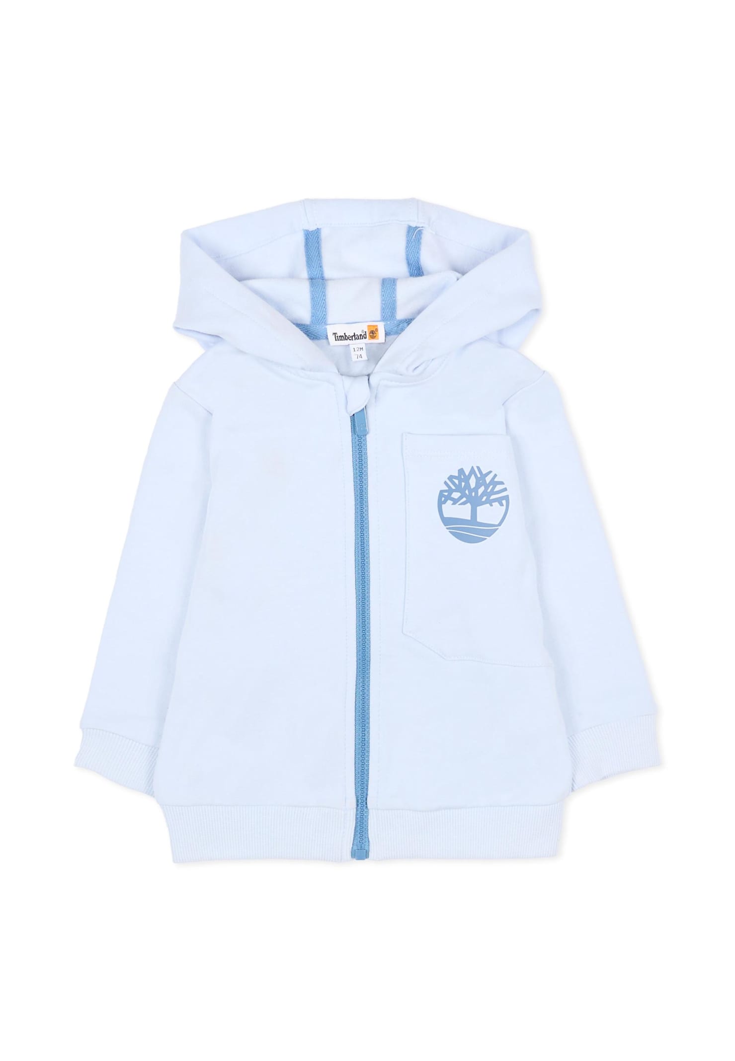 Timberland Light Blue Sweatshirt For Boy With Logo In Blue