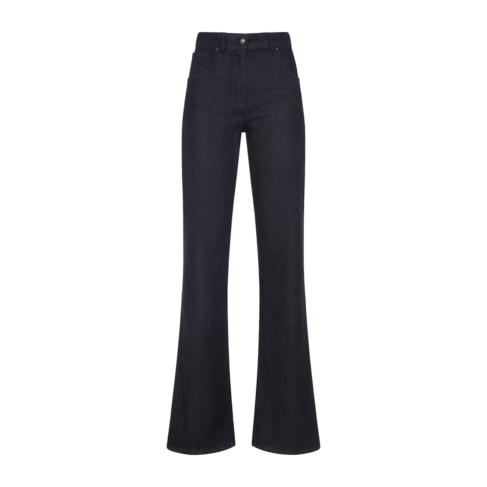 Giorgio Armani High-waist Flared Trousers With Five-pocket Styling In Black