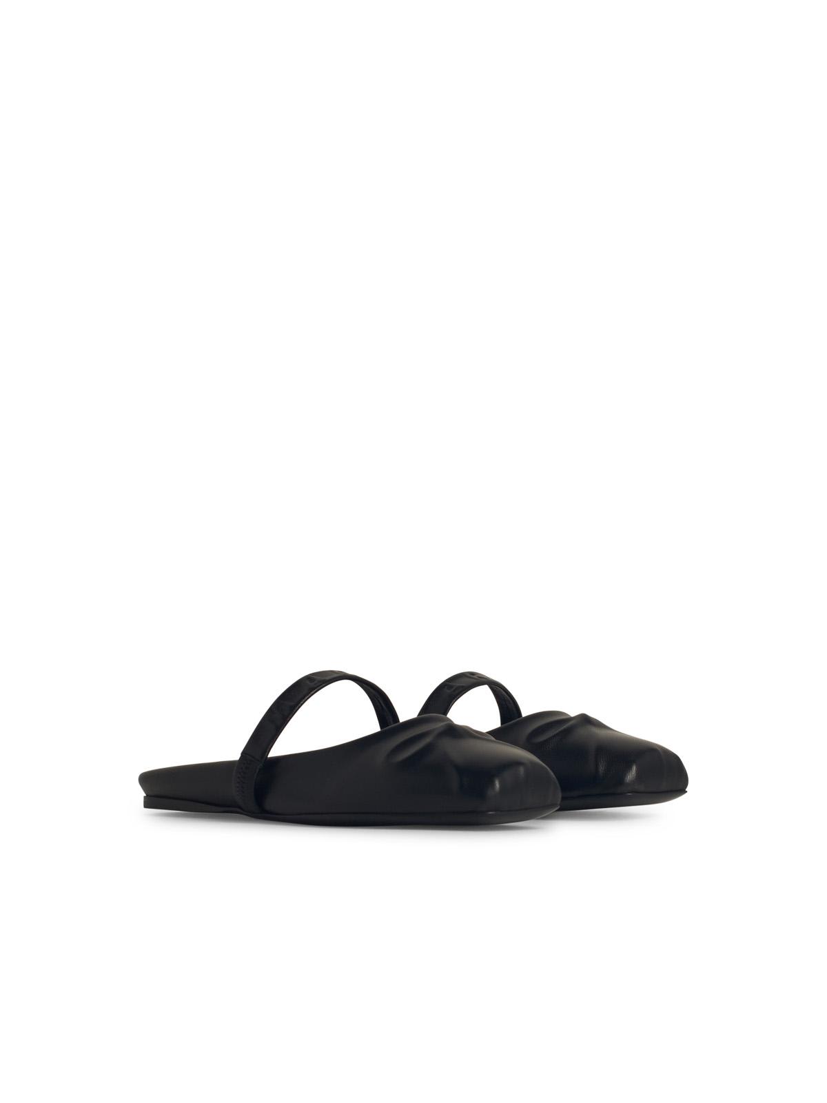 Marni Sculptural Black Calfskin Mules With Open Back In Black