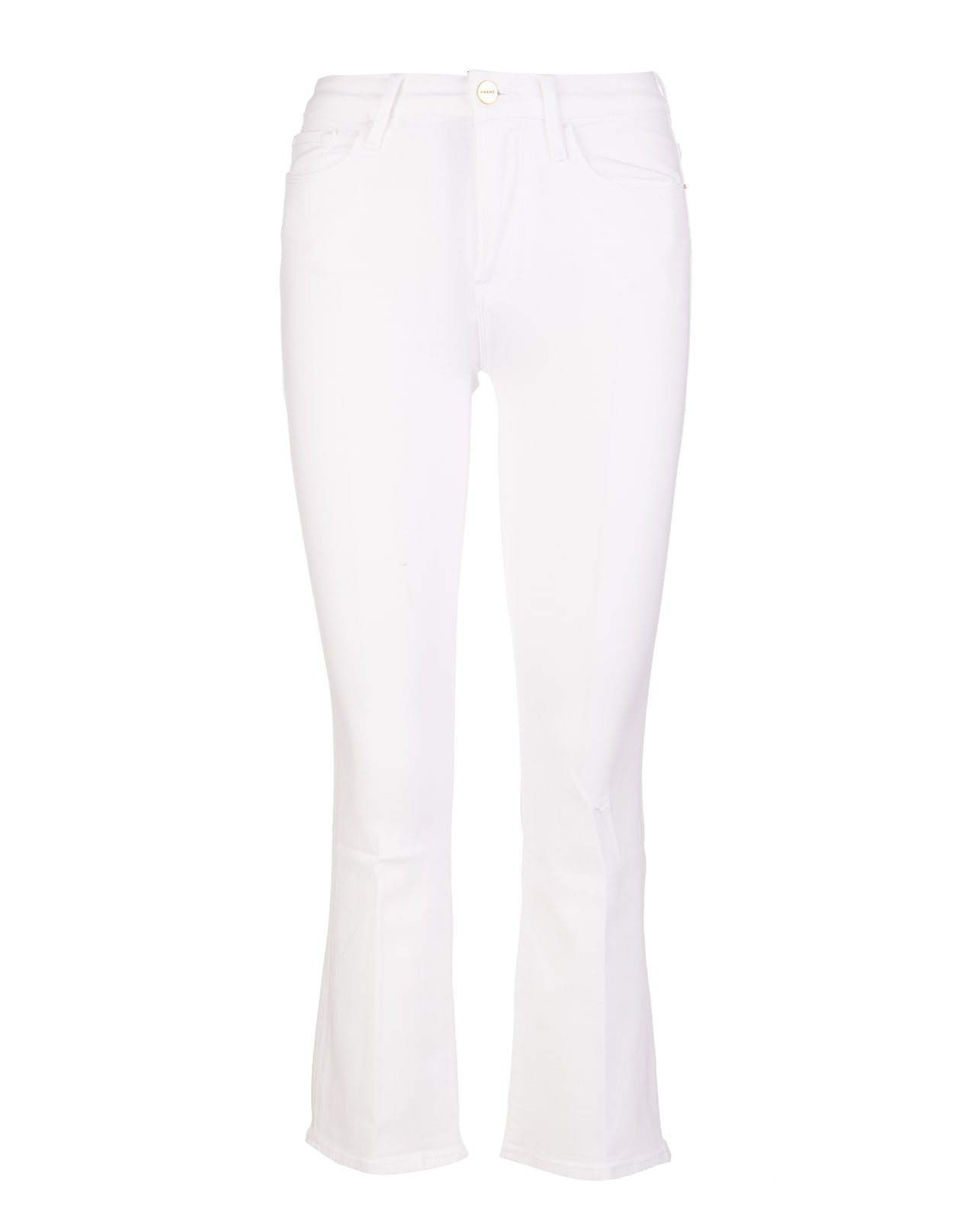 Frame White Woman Le Crop Mini Boot High-rise Fit Jeans
