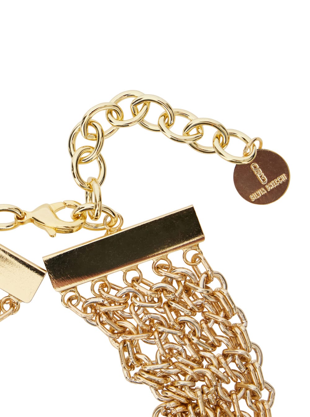 bandite Gold-colored Necklace With Chain Design And Logo Pendant In Brass Woman