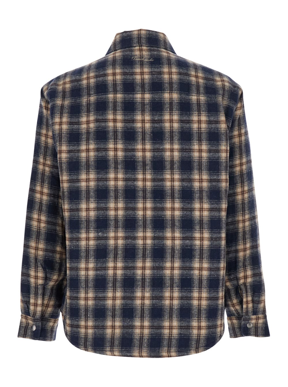 Dunst Unisex Quilted Check Flannel Shirt In Black