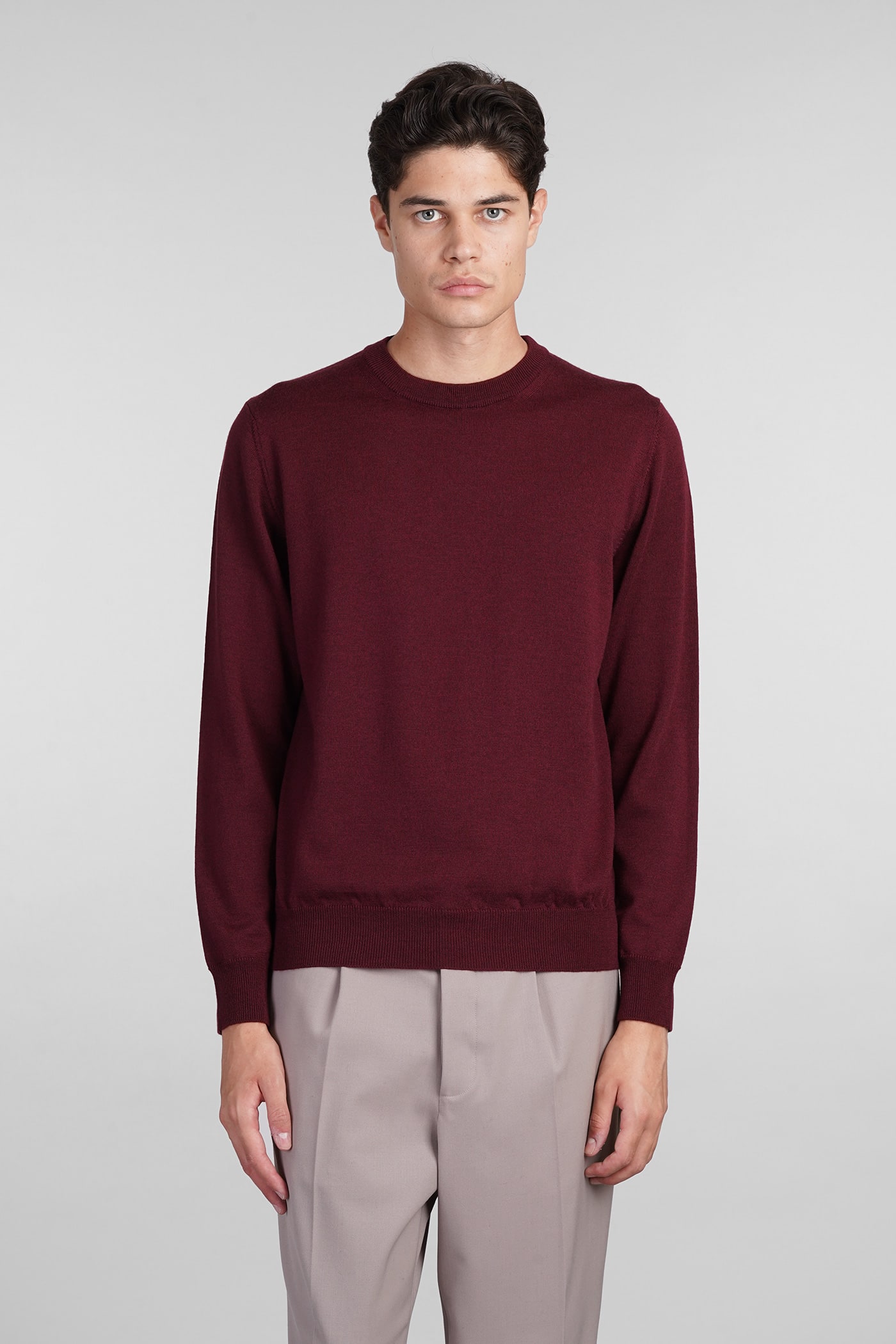 Knitwear In Bordeaux Wool