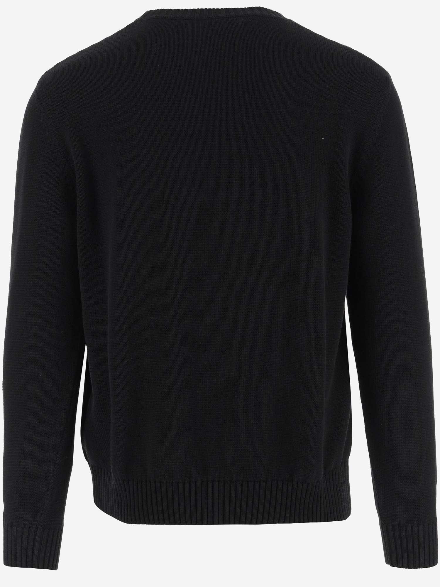 Shop Palm Angels Cotton Sweater With Logo In Black