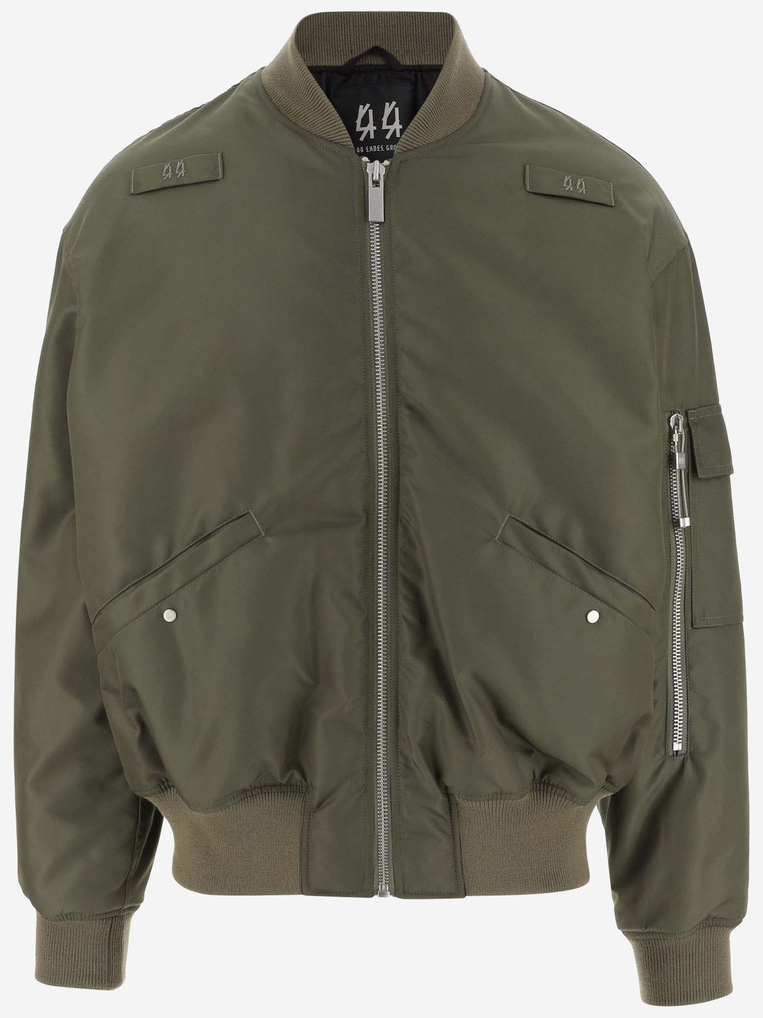 Shop 44 Label Group Nylon Bomber Jacket With Logo In Green