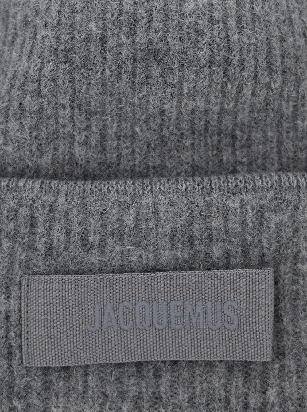 Jacquemus Grey Le Bonnet Gros Grain With Logo Patch On The Brim In Cashmere And Wool Man In Gray