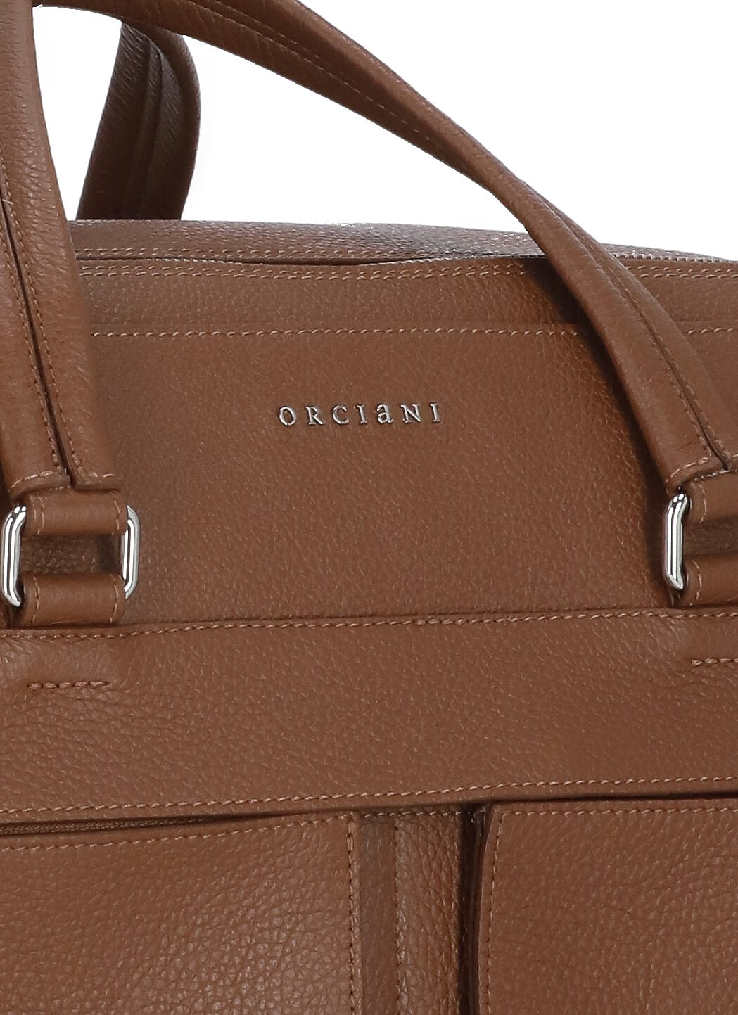 Shop Orciani Micron Pebbled Leather Travel Bag