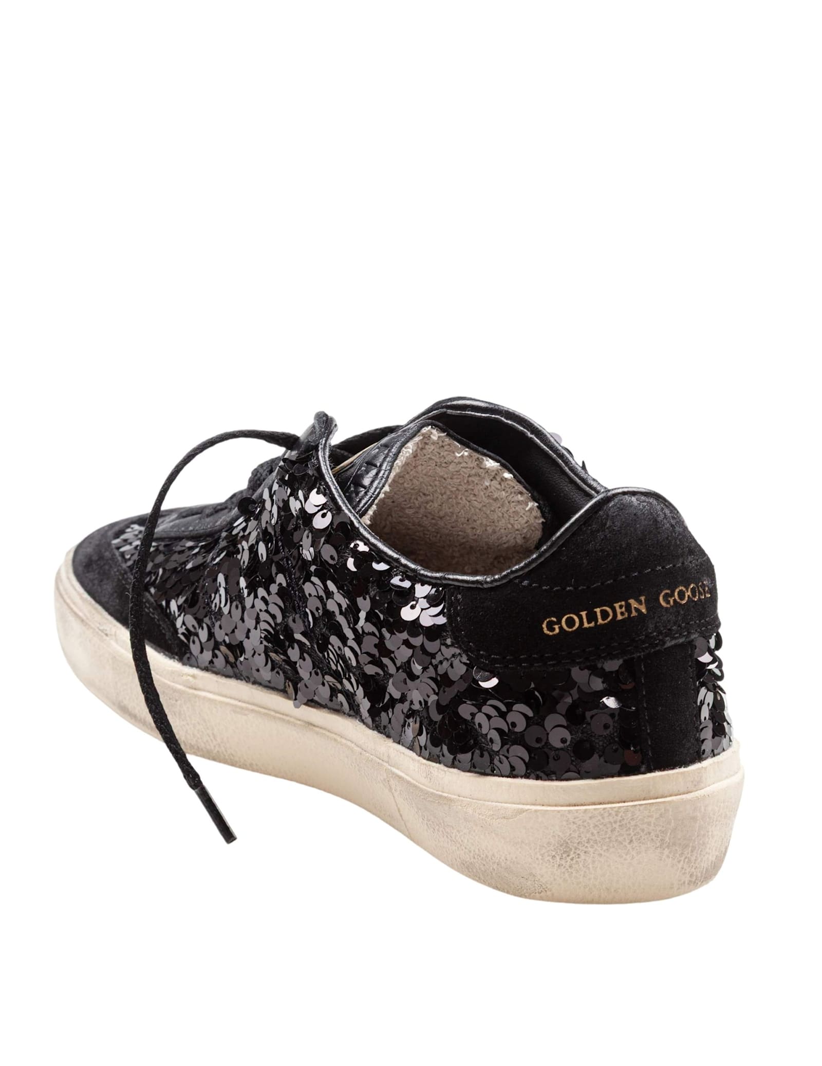 Golden Goose Synthetic Fabric And Leather Running Sneakers In Black