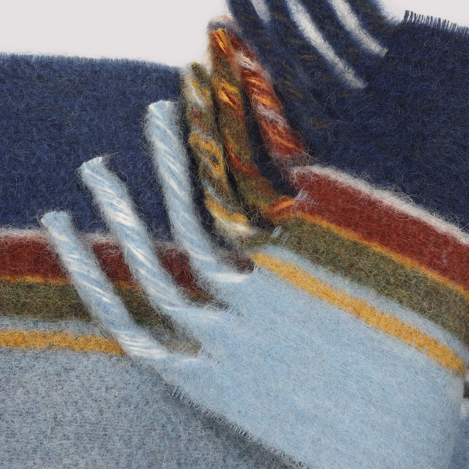 Marni Textured Wool Scarf With Playful Fringes In Multi