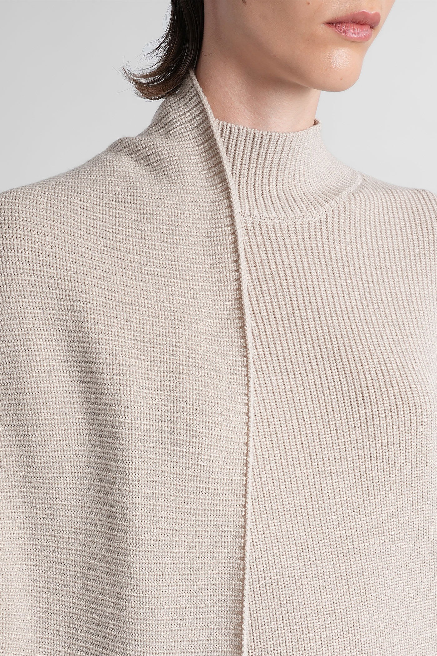 Entire Studios Wrap Sweater Knitwear In Grey Wool In Neutral