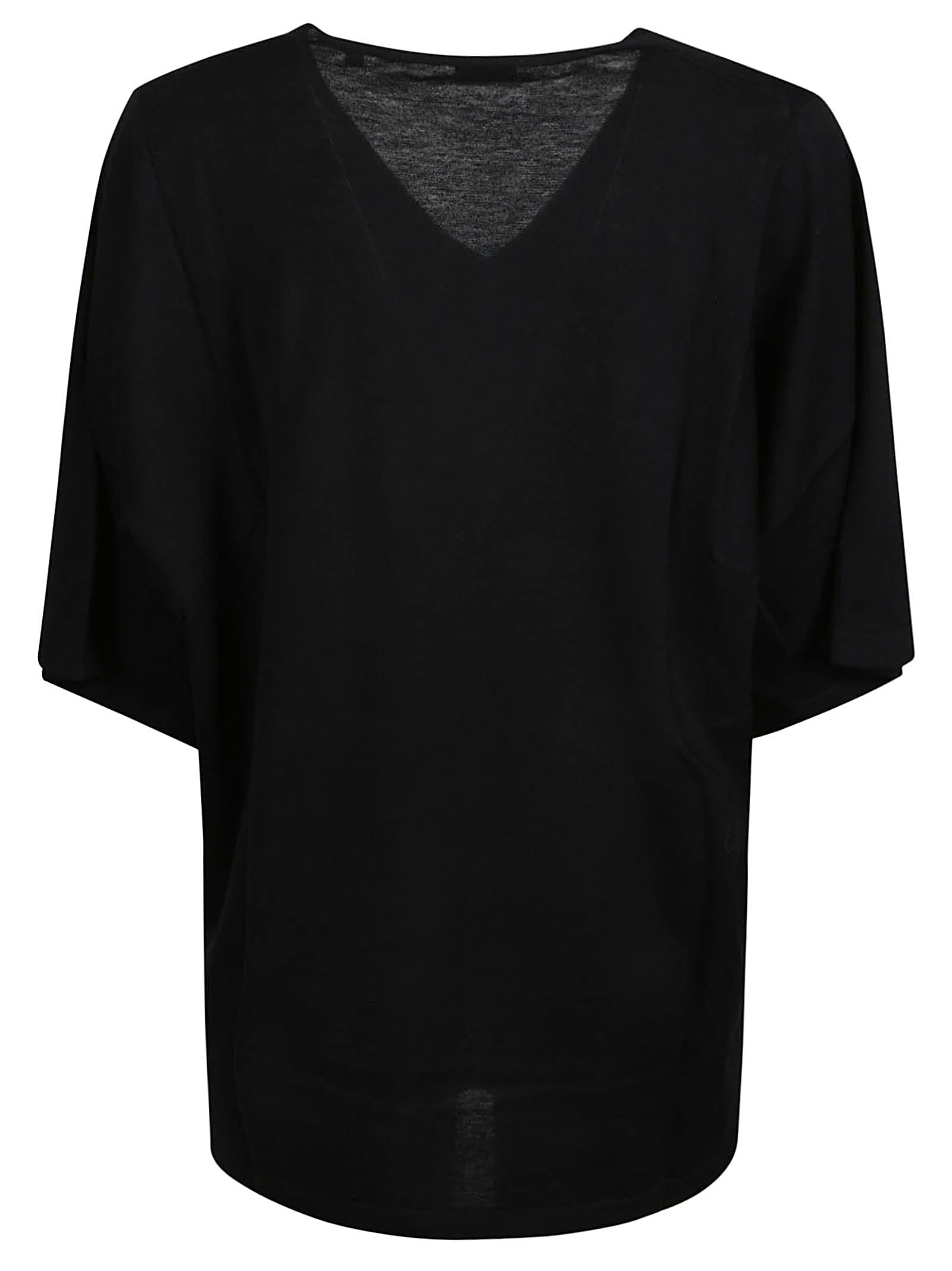 Shop Aspesi V-neck Oversized Top In Black