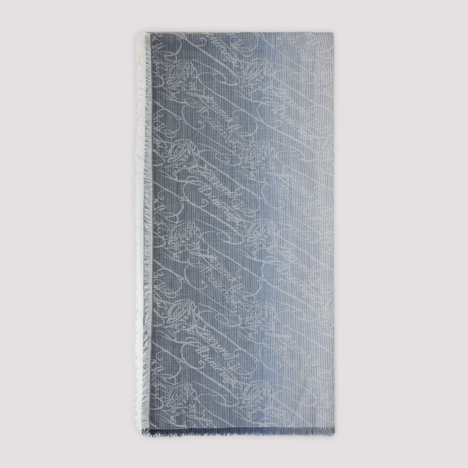 Berluti Wool And Silk Scarf In Blue