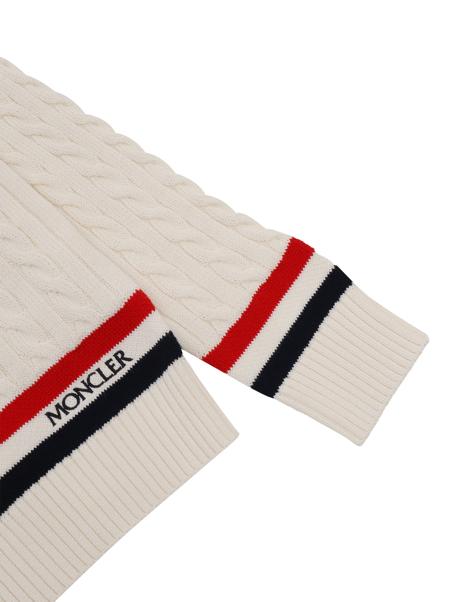 Shop Moncler Baby Sweater In Beige