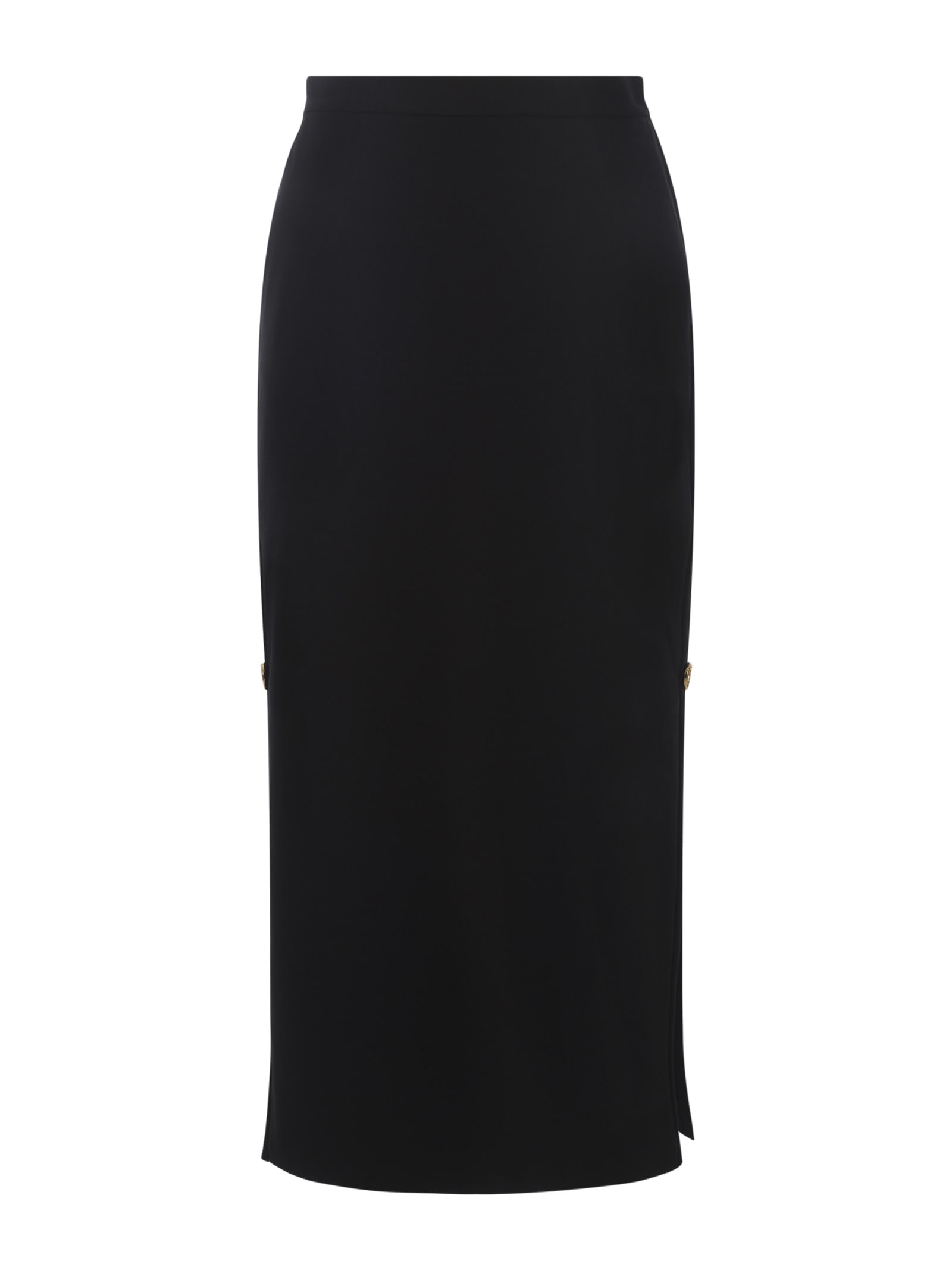 Shop Pinko Long Skirt  Gto With Buttons In Black