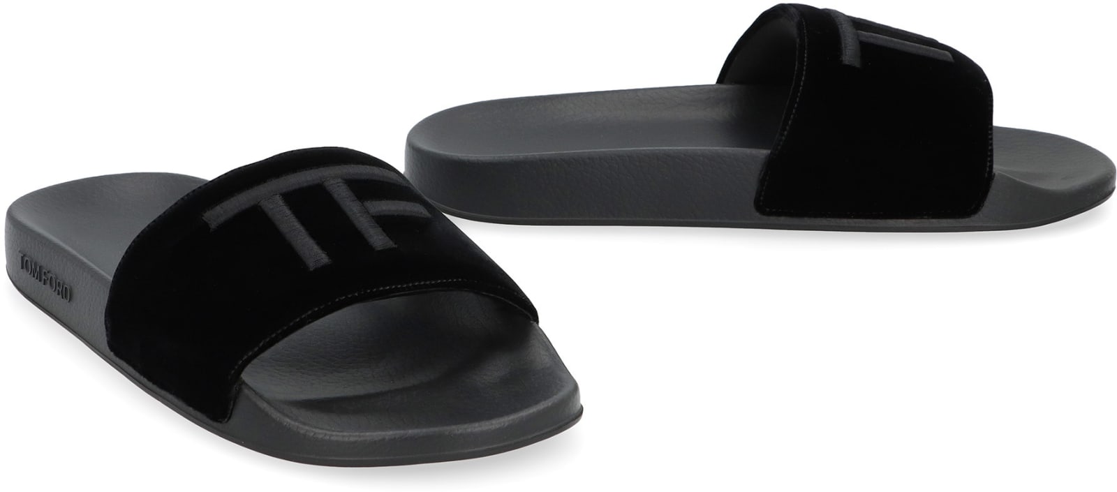 Shop Tom Ford Harris Velvet Sandals In Black