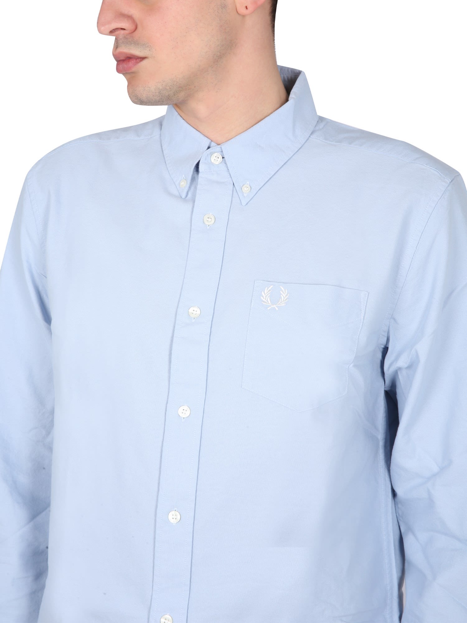 Shop Fred Perry Oxford Shirt In Light Smoke