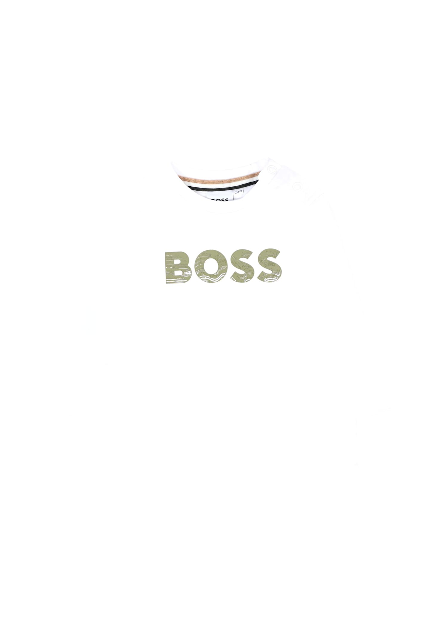 Hugo Boss White T-shirt For Baby Boy With Logo In White