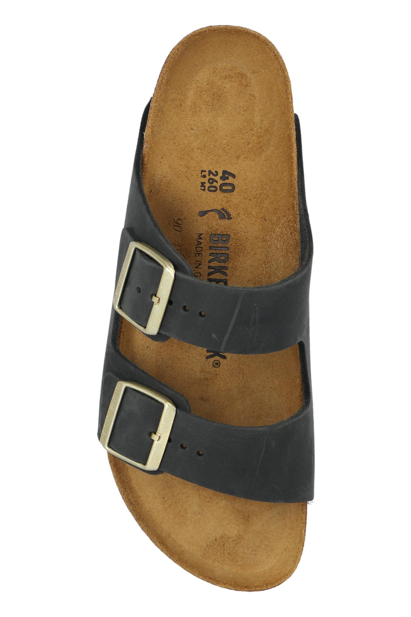 Birkenstock Black Microfiber Arizona Sandals In Verde