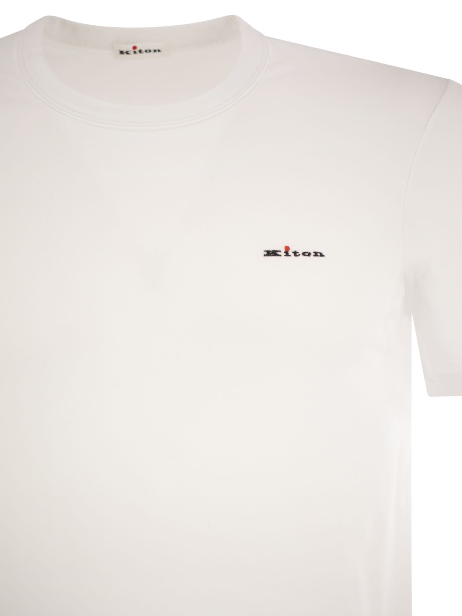 Kiton Stretch Cotton Undershirt In White