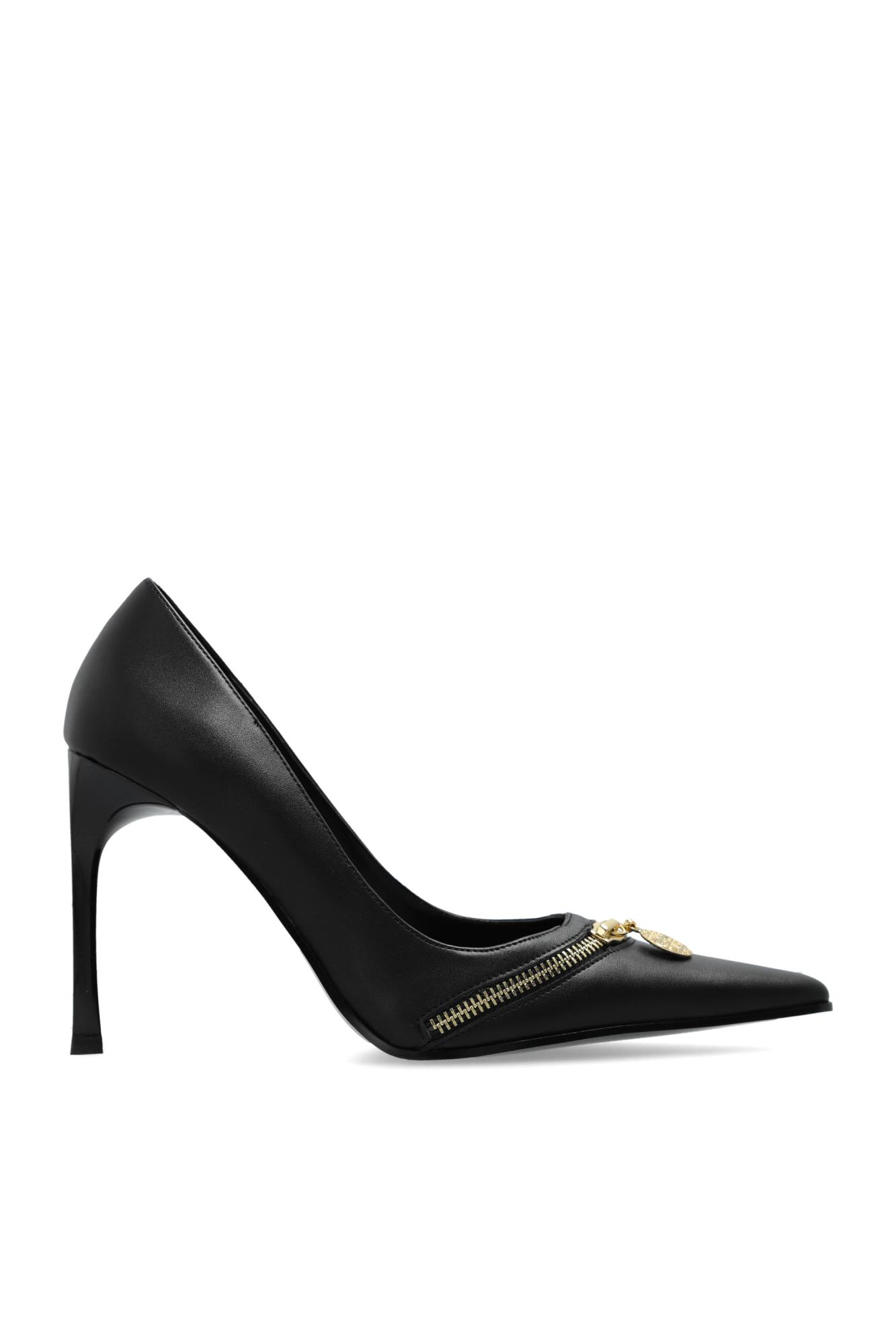 Shop Versace Jeans Couture Heeled Shoes In Black