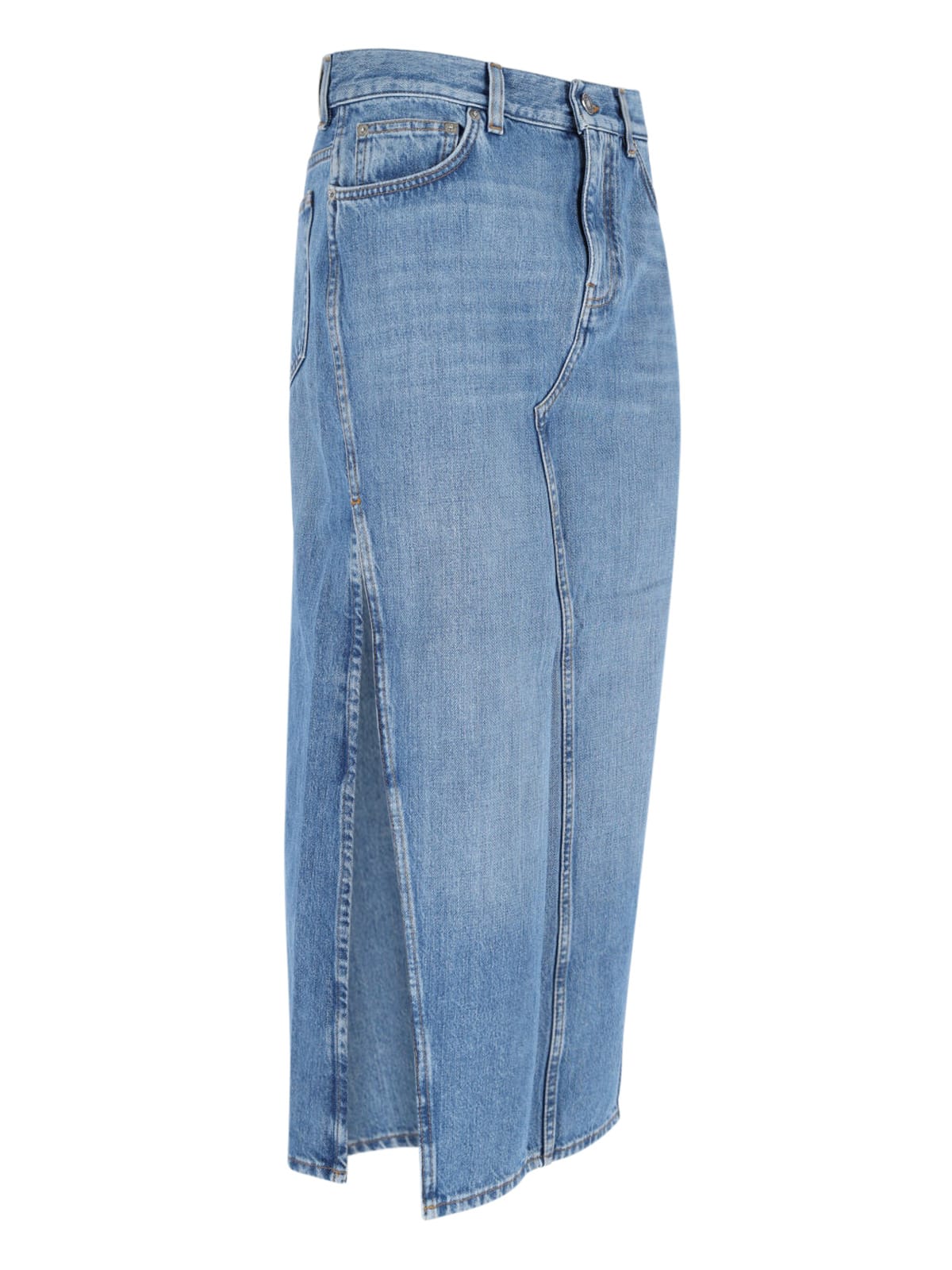Givenchy Denim Midi Skirt In Blue