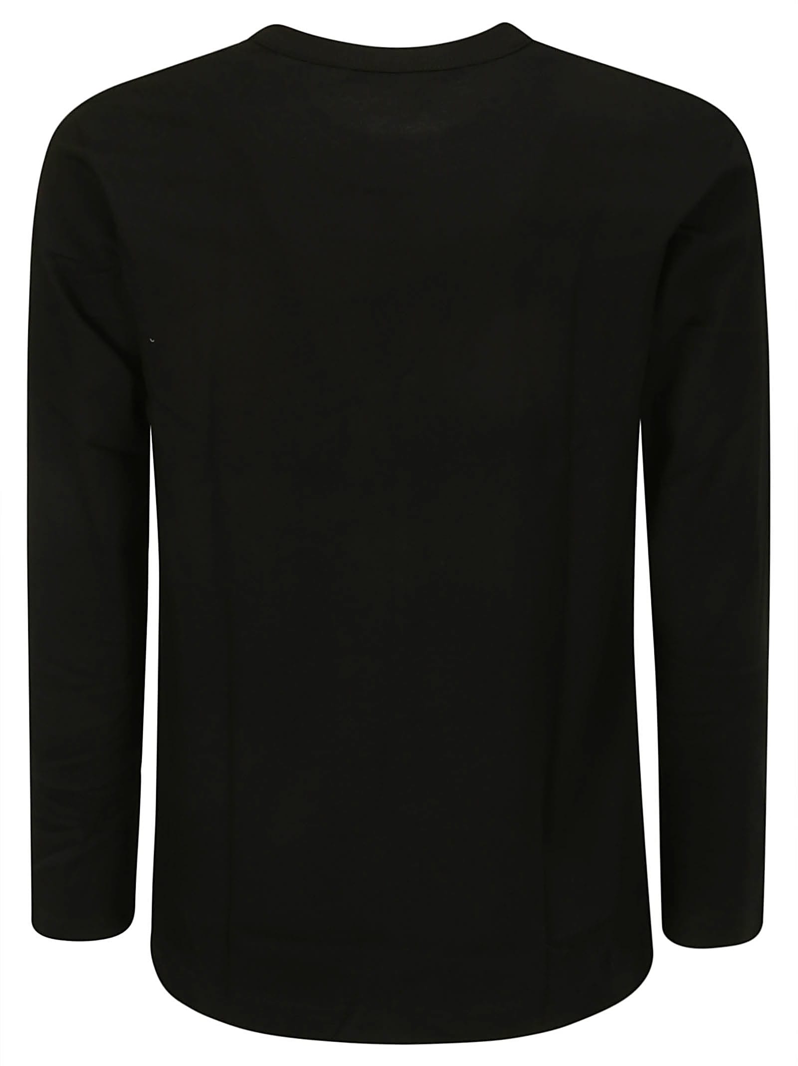 Shop Comme Des Garçons Shirt Cotton Jersey Plain With Printed Cdg Shirt L In Black