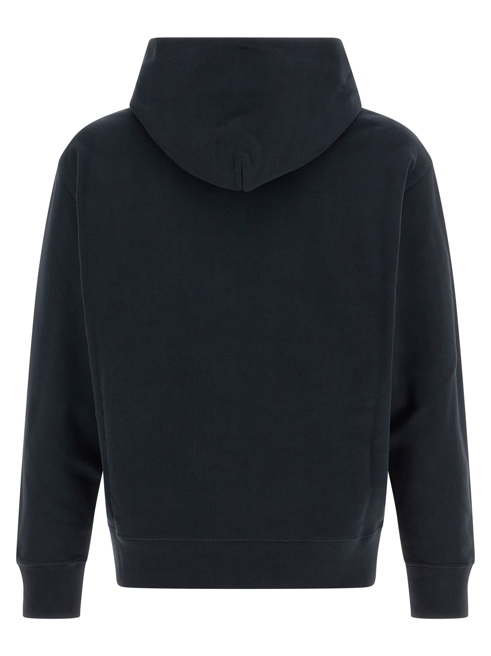 Moncler Grenoble Logo Embroidered Long-sleeved Hoodie In Blue