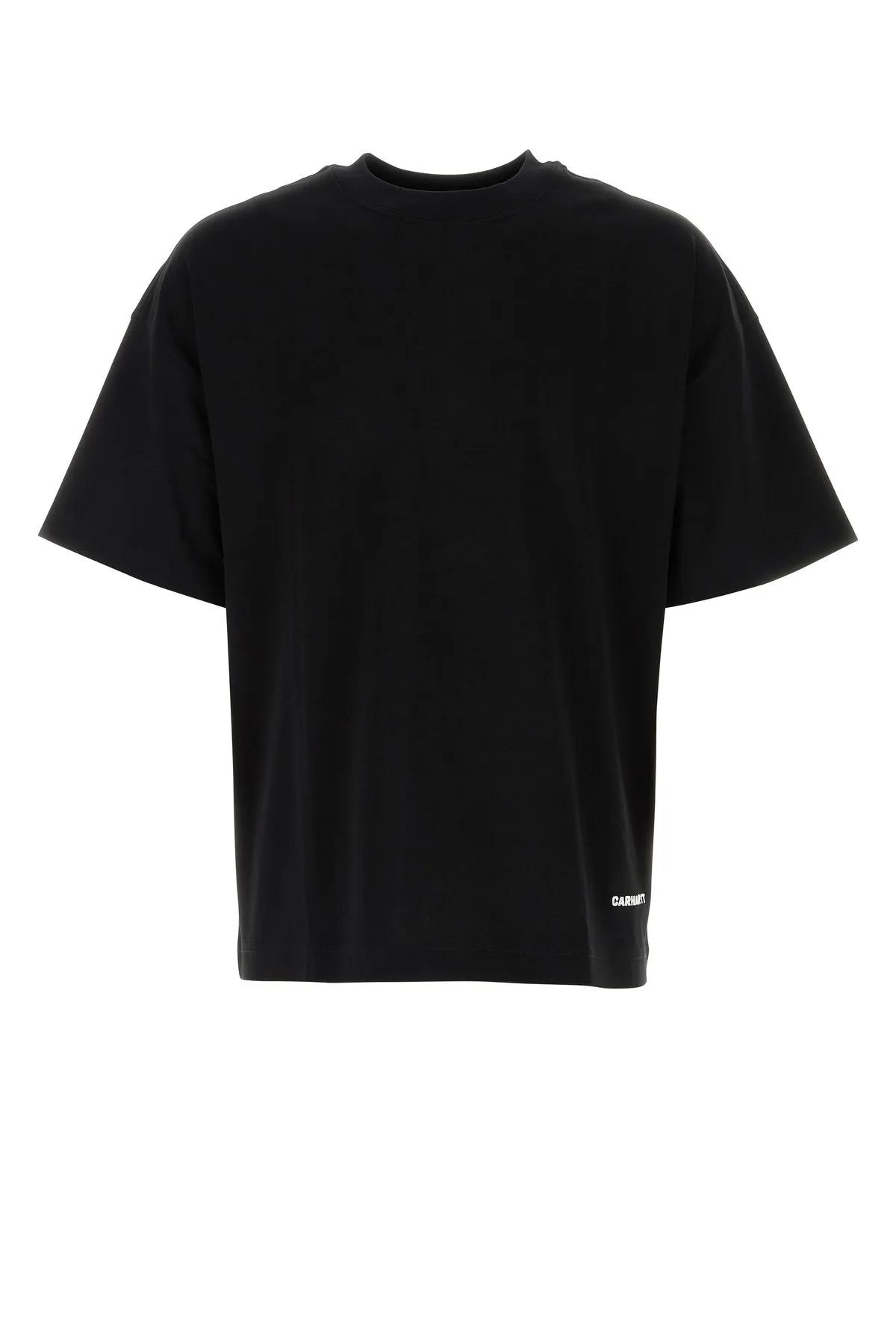 Carhartt Link Script Organic Cotton T-shirt In Xx Black White