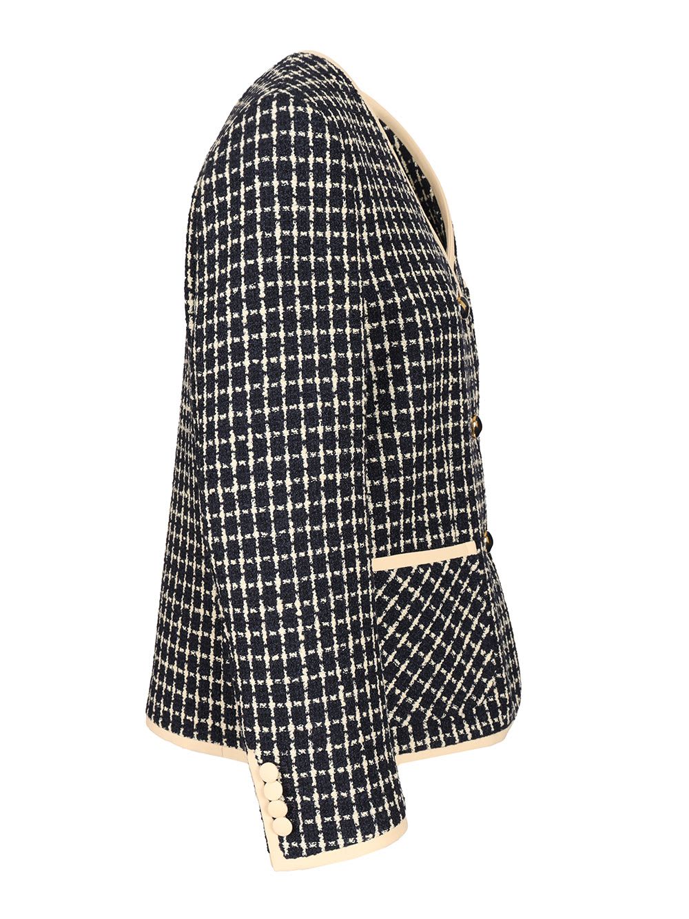 Valentino Boucle Wool Blend Jacket With Contrast Trim In Multi