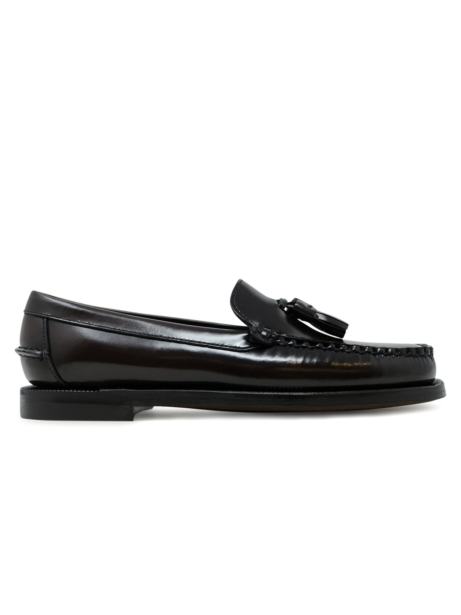 Shop Sebago Will Brown Burgundy Leather Loafers