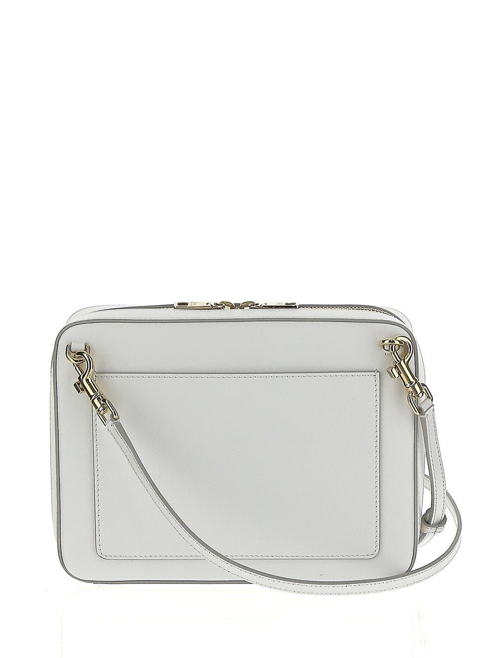 Dolce & Gabbana Medium Calfskin Camera Bag With Logo In White