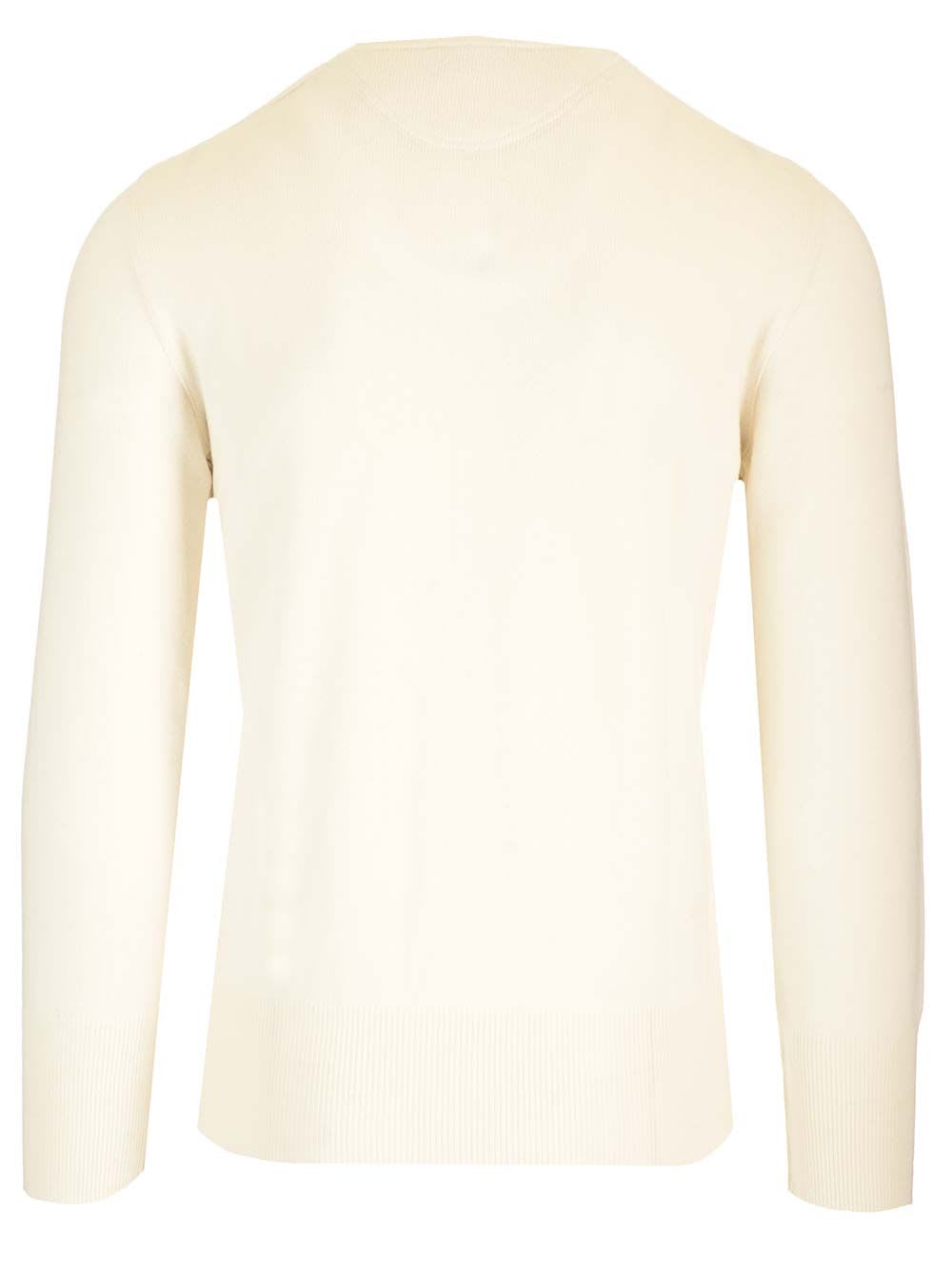 Shop Lardini Cashmere Henley Sweater In White