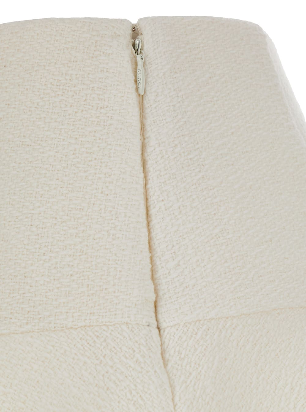 Gucci White Skirt With Hidden Side Closure In Wool Boucle Woman In White