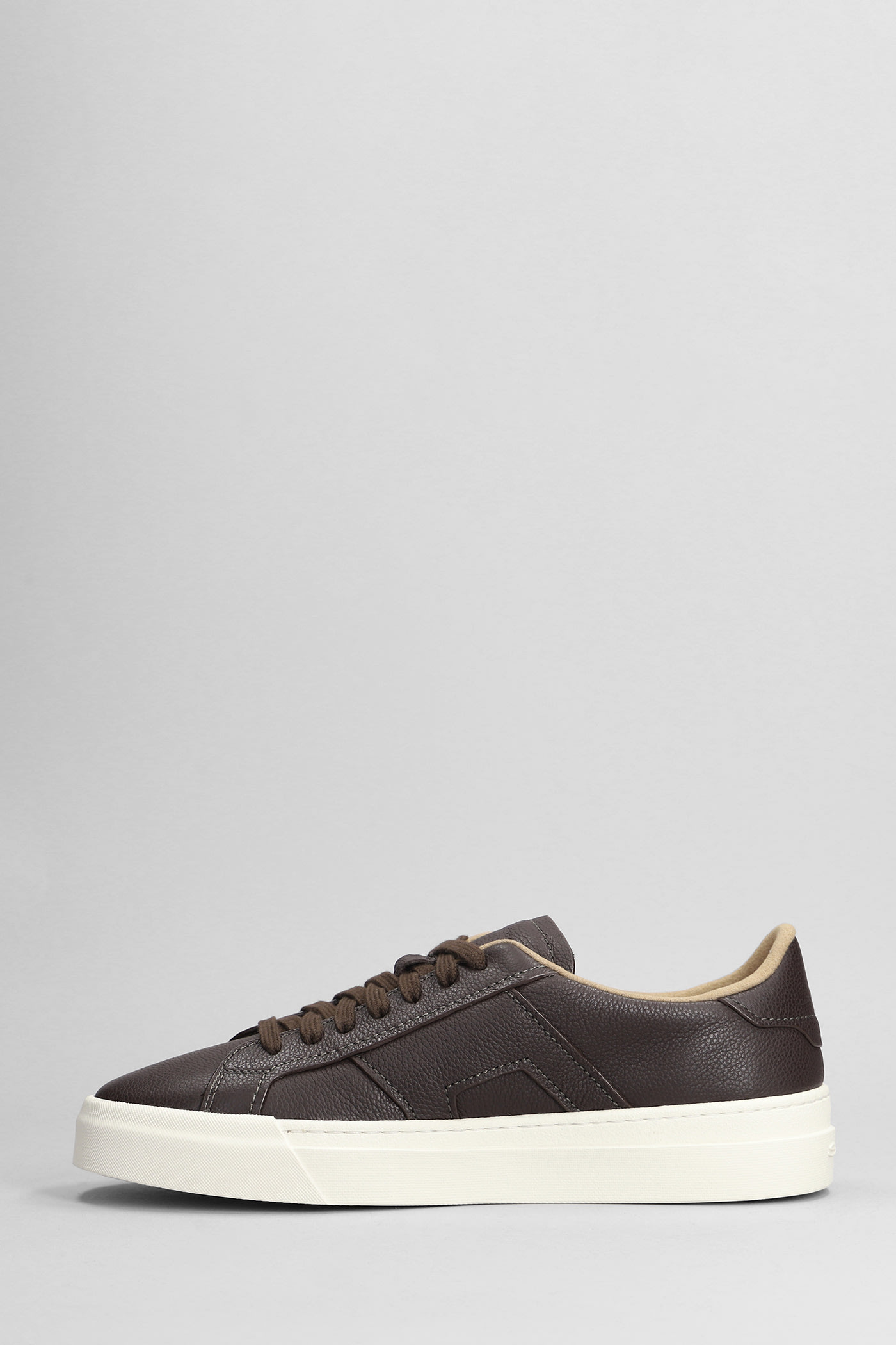 Shop Santoni Dbs Sneakers In Brown Leather