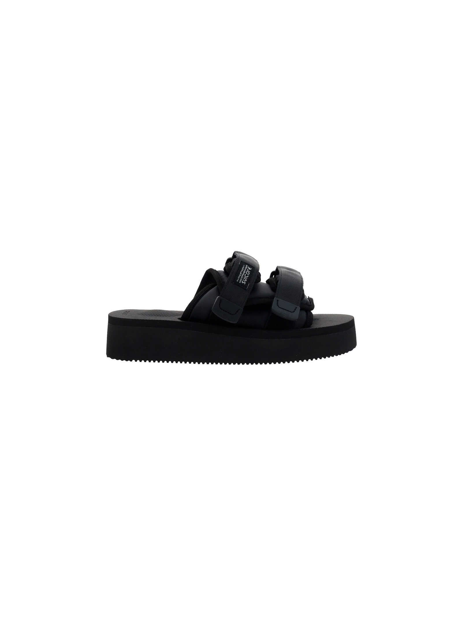 Shop Suicoke Moto-po Sandals In Blk Black