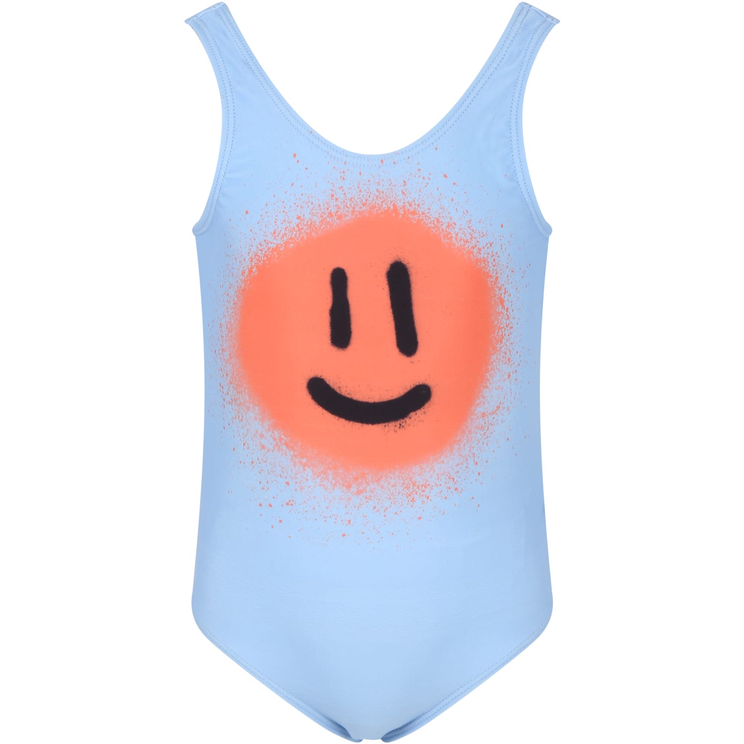 MOLO LIGHT-BLUE SWIMSUIT FOR GIRL WITH SMILEY