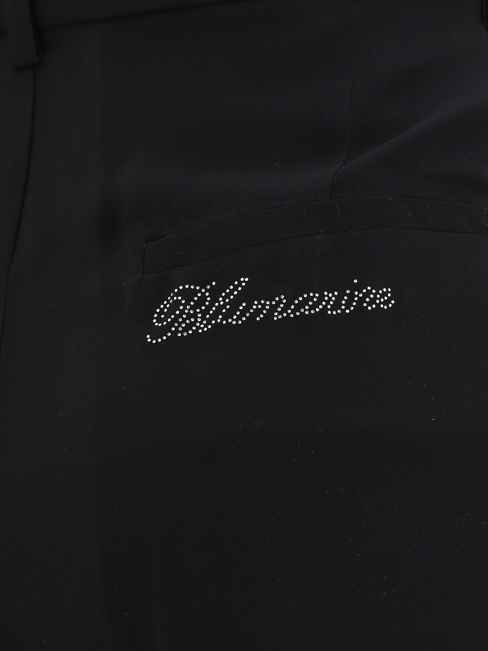 Blumarine Georgette Pants For Special Occasions In Black