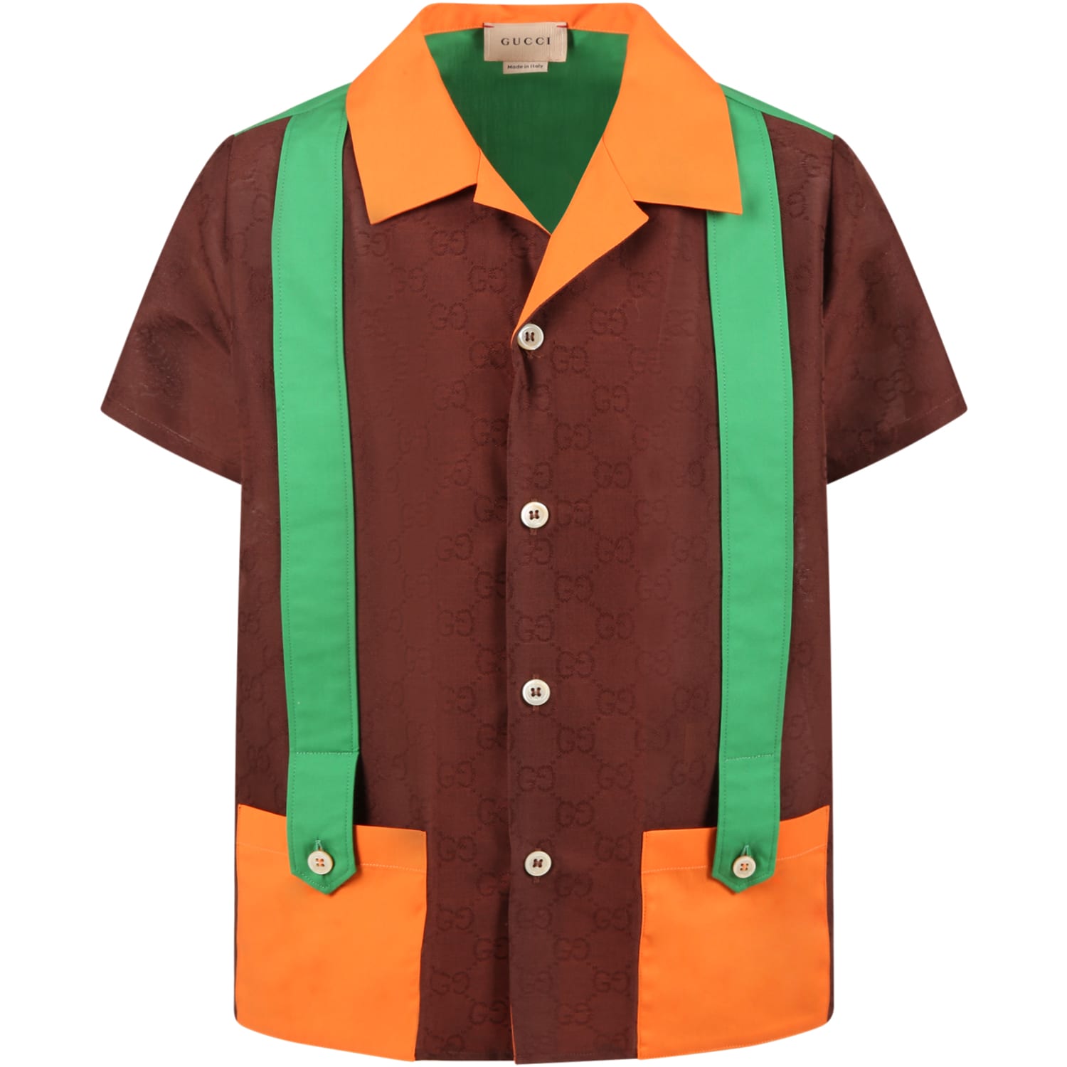 Gucci Multicolor Shirt For Boy With Double Gg