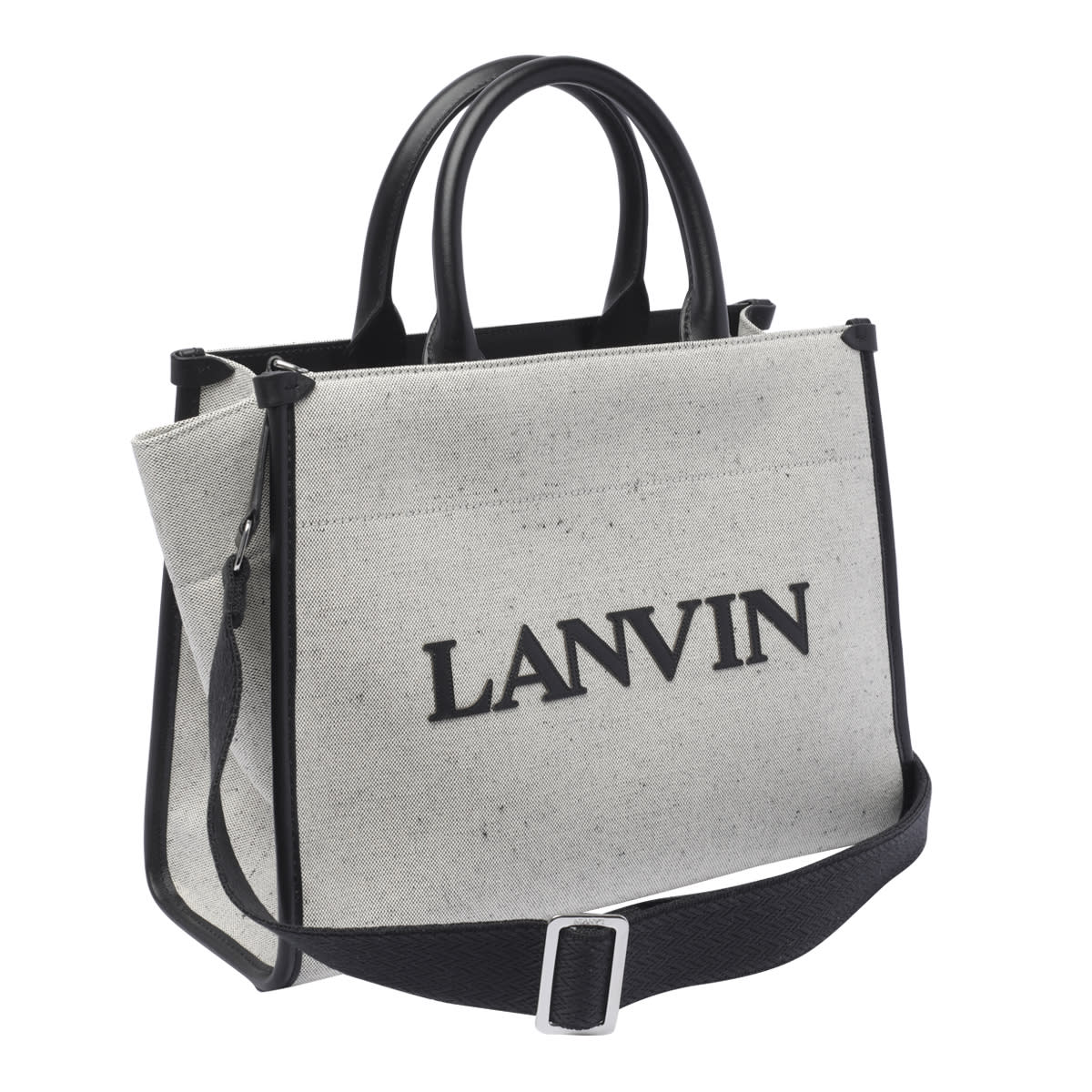 Shop Lanvin Logo Handbag In Grey