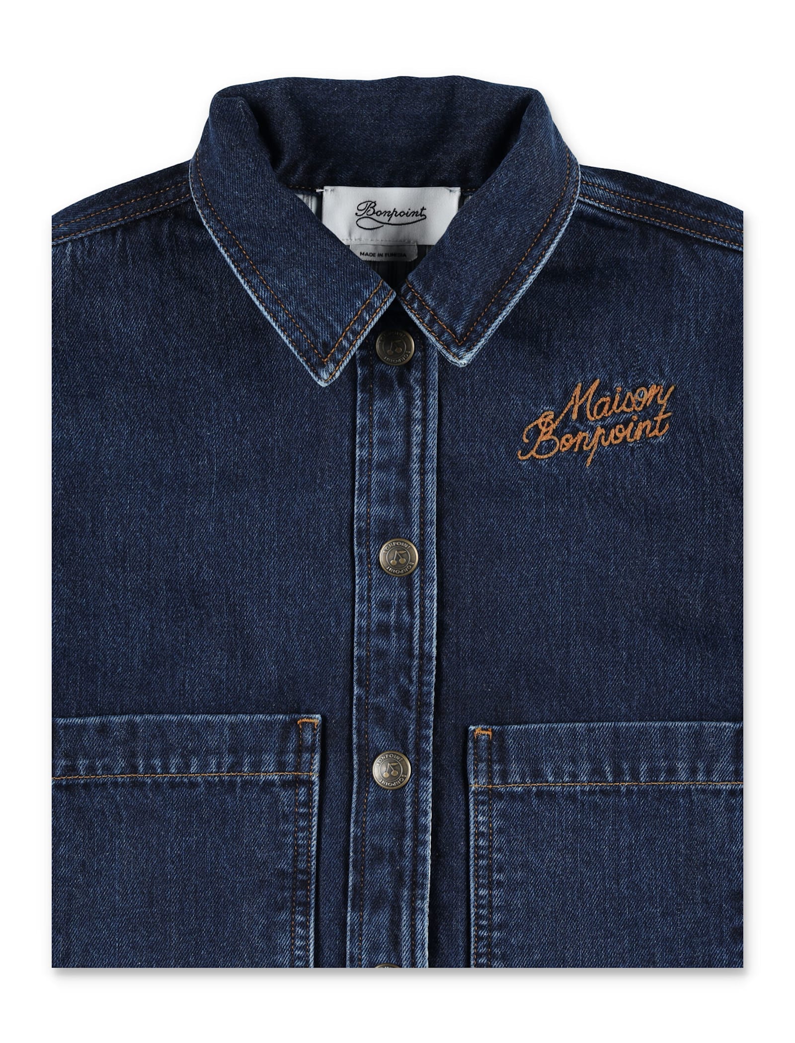 Bonpoint Eliza Embroidered Denim Jacket In Denim