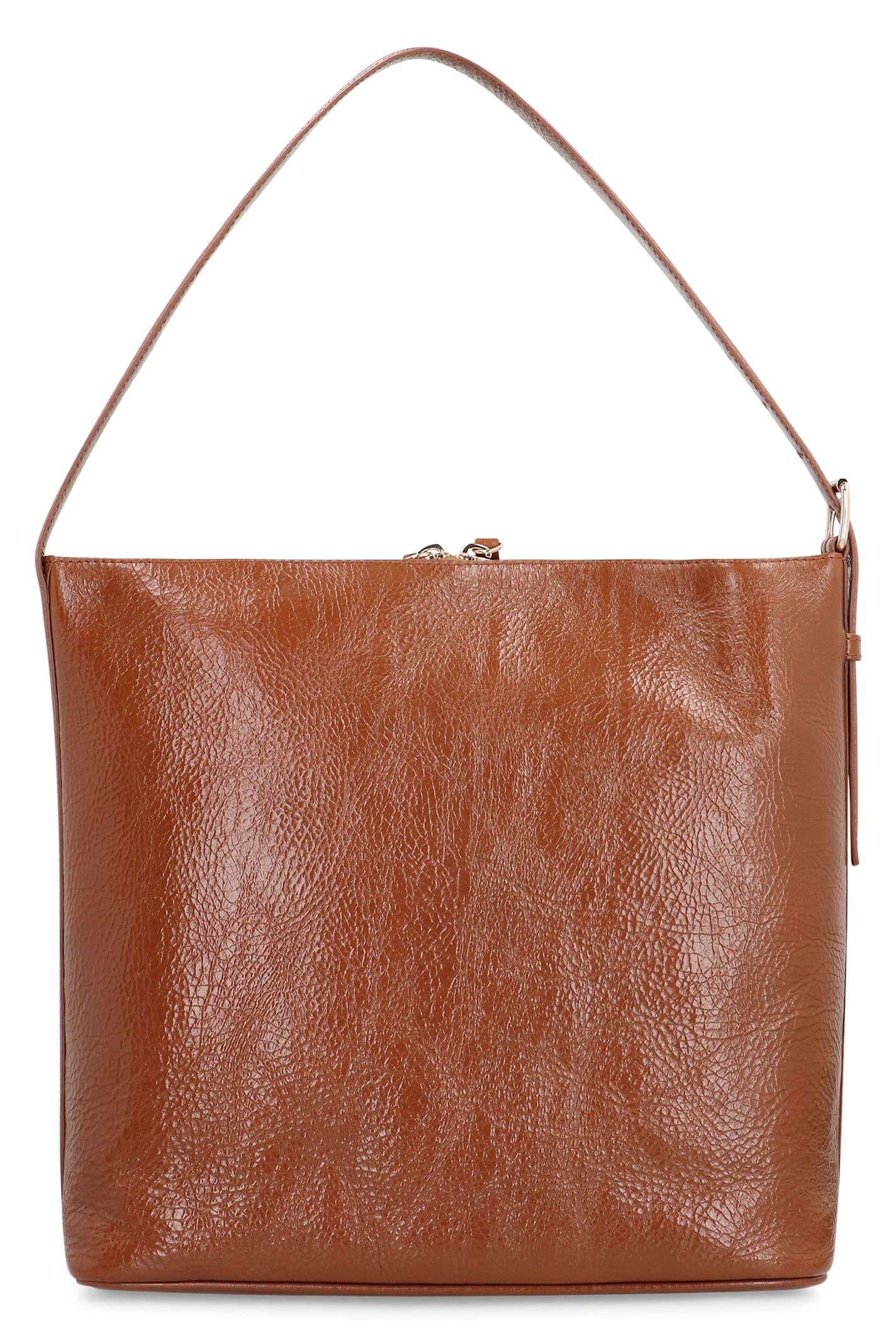 Apc A.p.c. Vera Leather Shoulder Bag In Brown