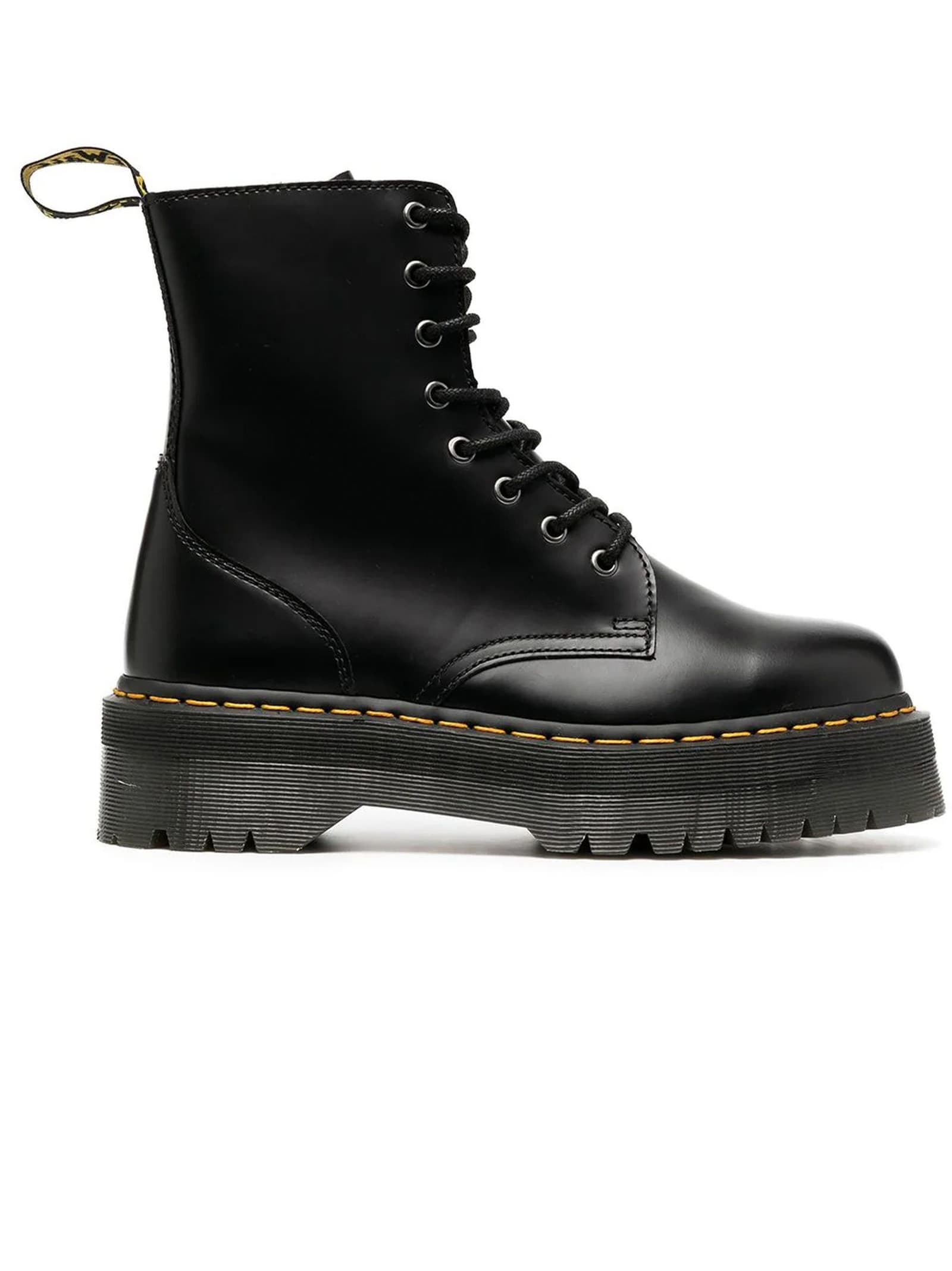 Shop Dr. Martens' Jadon Smooth Leather Platform Boots In Black